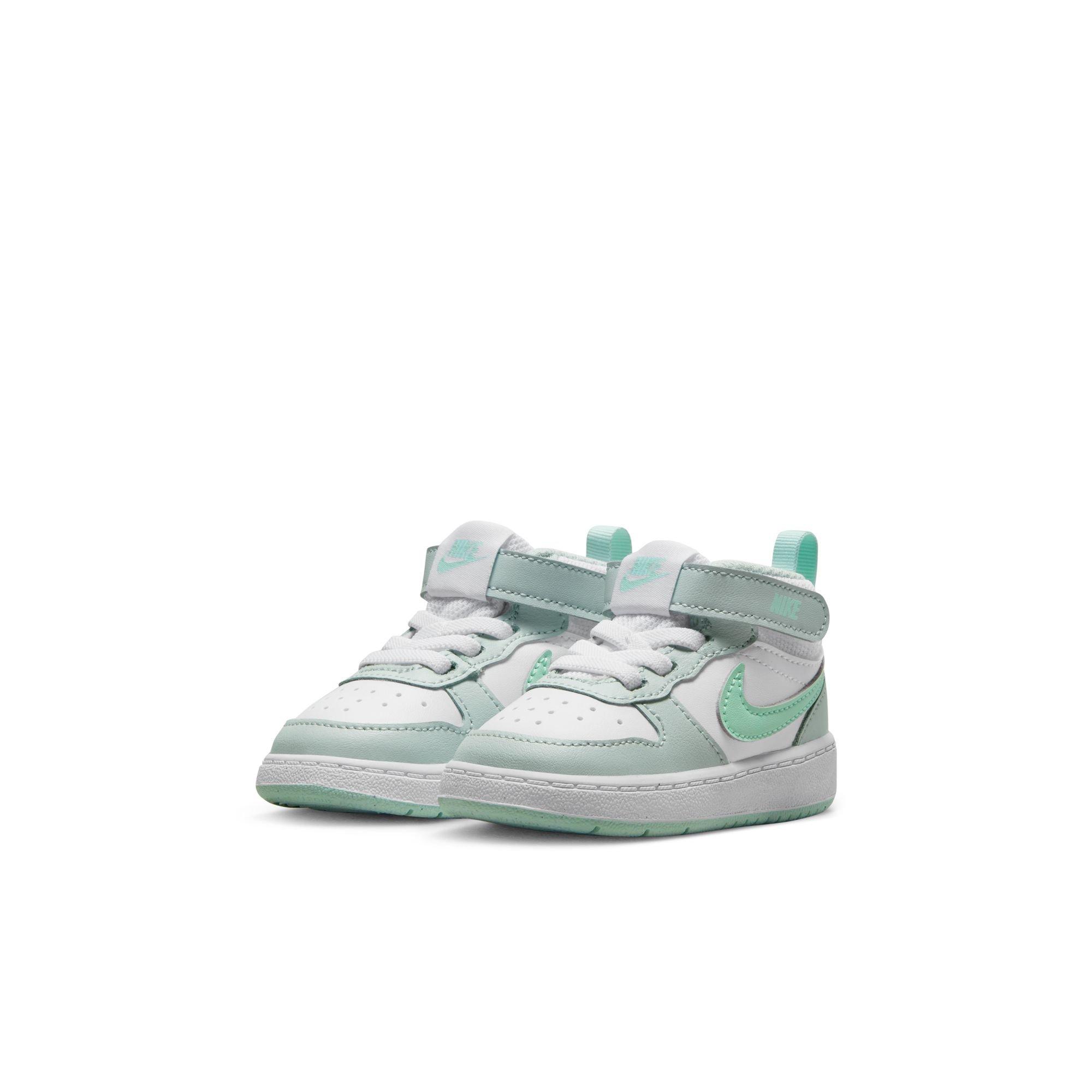 Nike Court Borough Mid 2 "Pure Platinum/Mint Foam/White" Toddler Girls' Shoe - WHITE/MINT Thumbnail View 7