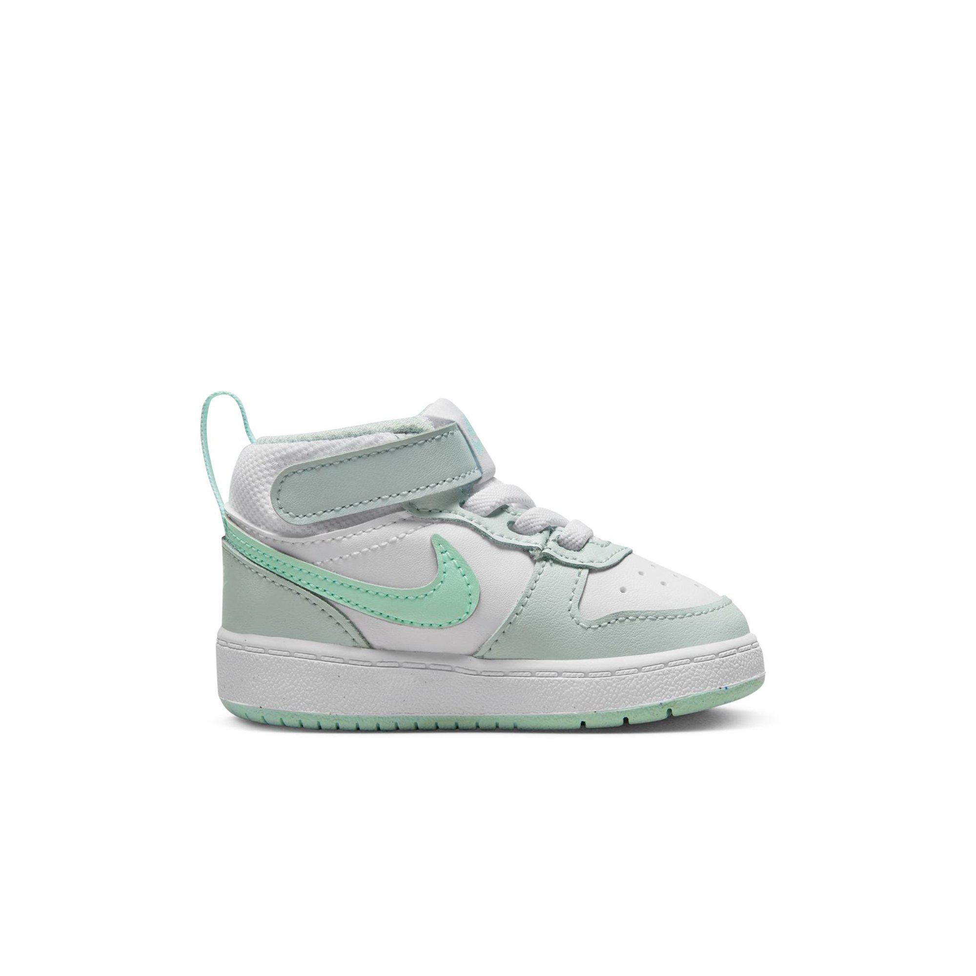 Nike Court Borough Mid 2 "Pure Platinum/Mint Foam/White" Toddler Girls' Shoe - WHITE/MINT Thumbnail View 2