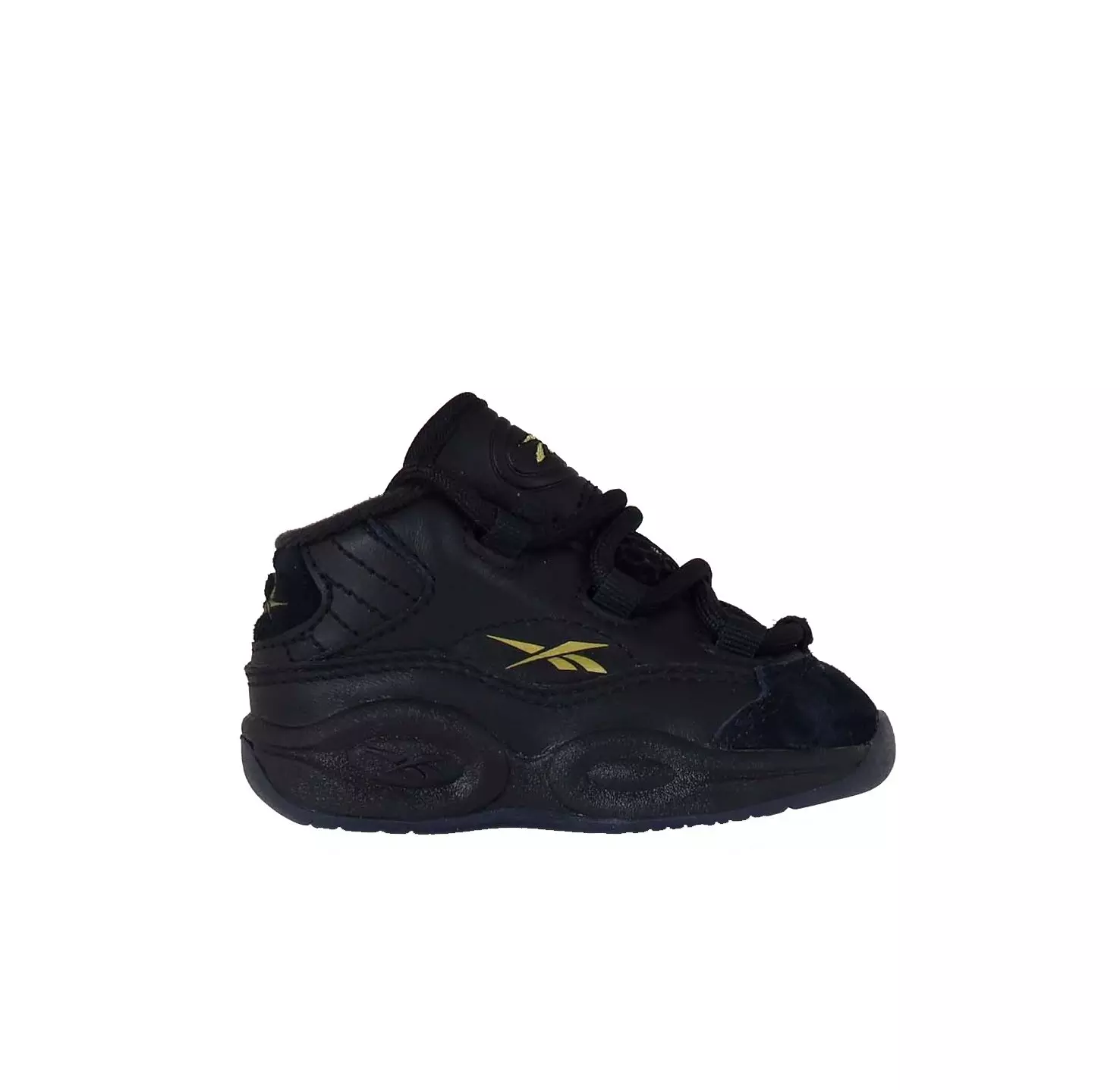 Reebok Question Mid Lux "Black/Gold Metallic" Toddler Kids' Shoe - BLACK/GOLD