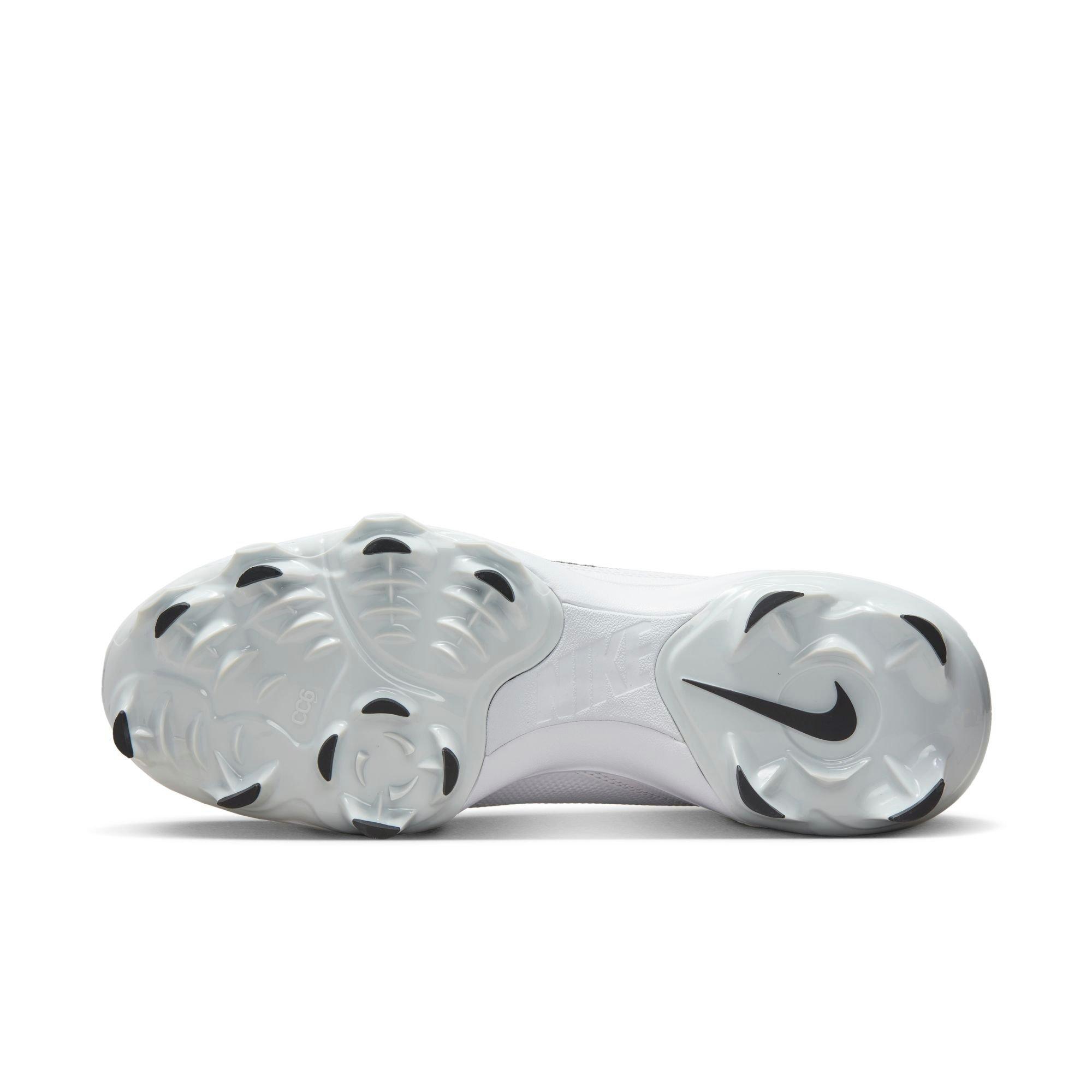 Nike Force Trout 8 Pro MCS "White/Black/Wolf Grey/Pure Platinum" Men's Baseball Cleat - WHITE/GREY Thumbnail View 10