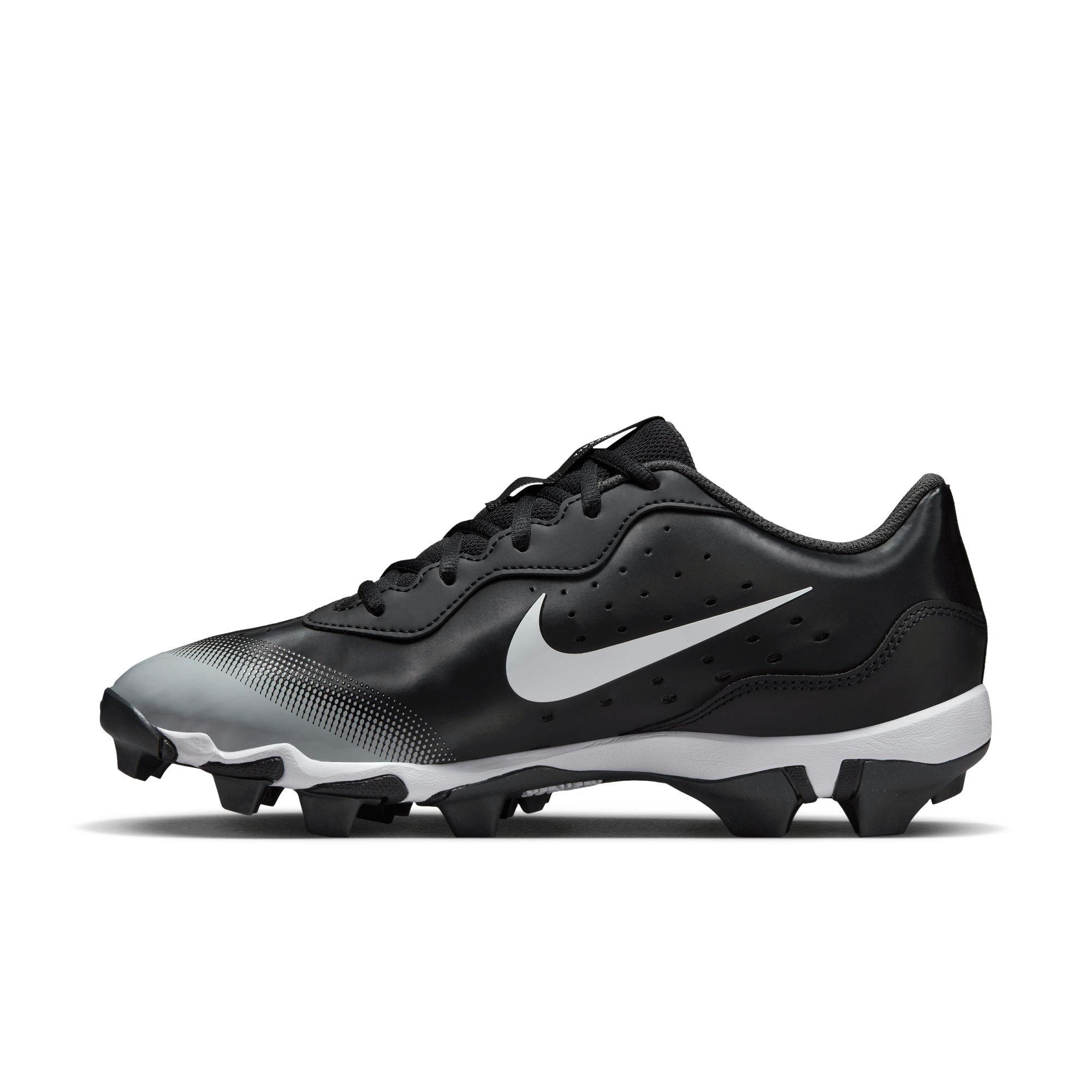 Nike Alpha Huarache Keystone LW "Black/White/Smoke Grey" Men's Baseball Cleat - BLACK/WHITE/GREY Thumbnail View 4