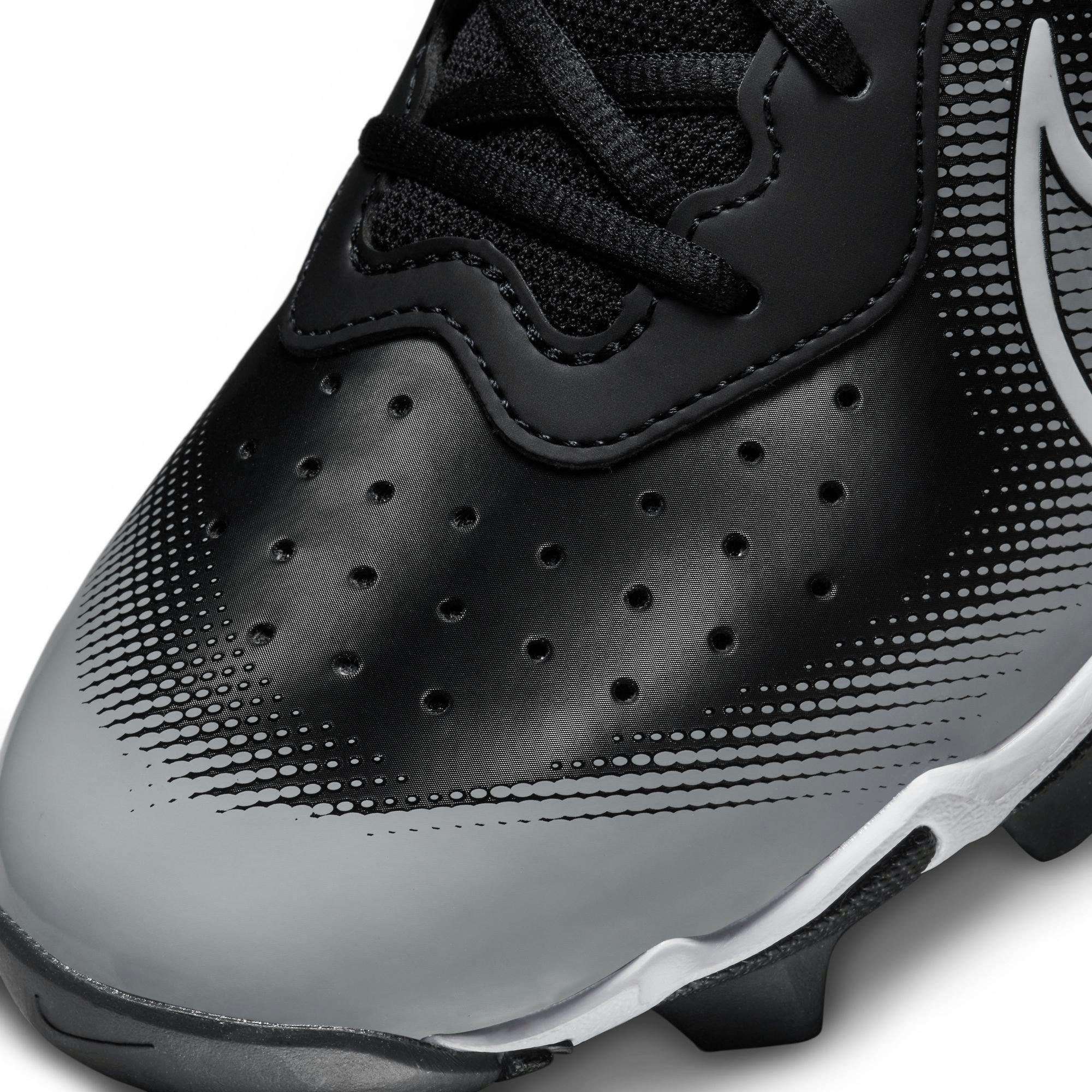 Nike Alpha Huarache Keystone LW "Black/White/Smoke Grey" Men's Baseball Cleat - BLACK/WHITE/GREY Thumbnail View 10