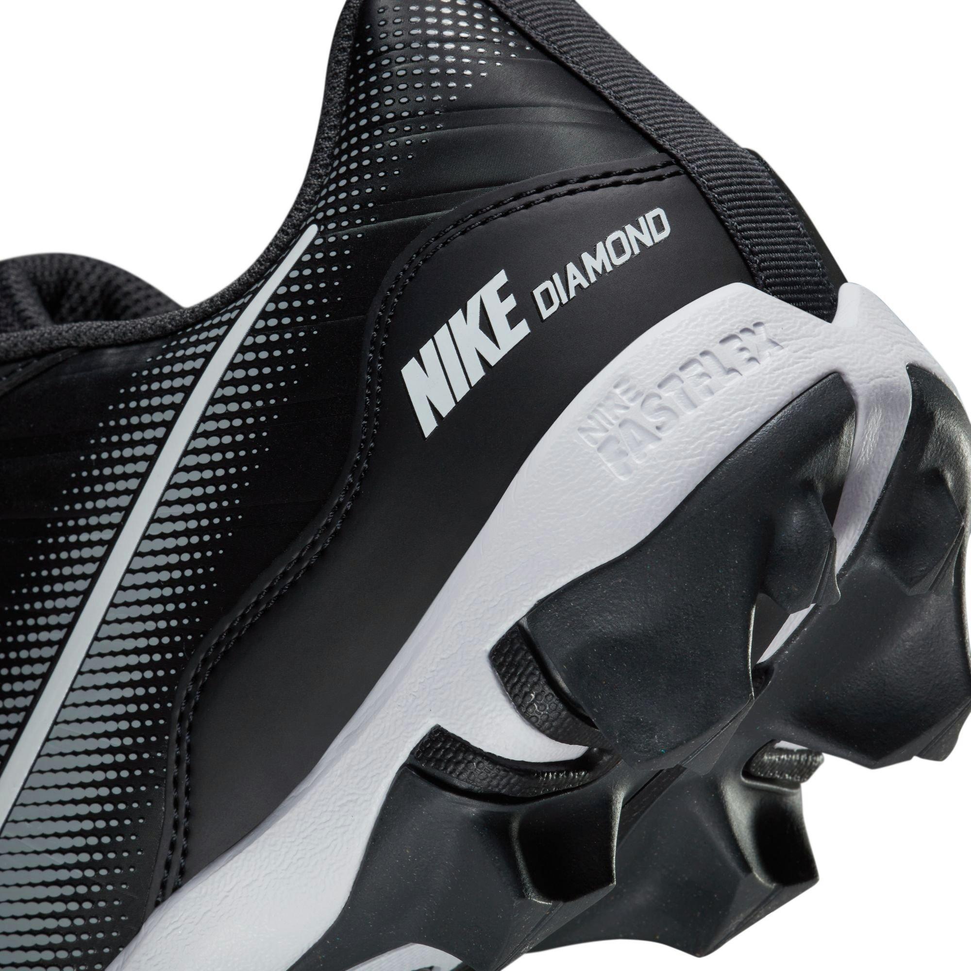 Nike Alpha Huarache Keystone LW "Black/White/Smoke Grey" Men's Baseball Cleat - BLACK/WHITE/GREY Thumbnail View 11