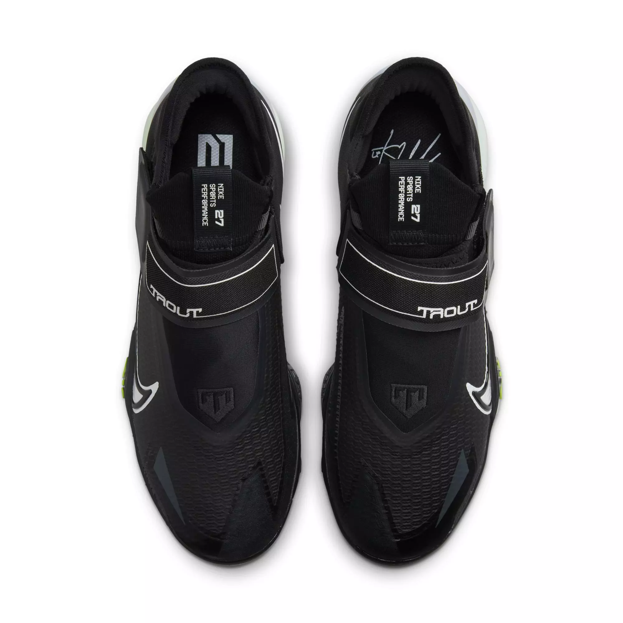 Nike Force Zoom Trout 8 Elite "Black/White/Smoke Grey" Men's Baseball Cleat - BLACK/WHITE