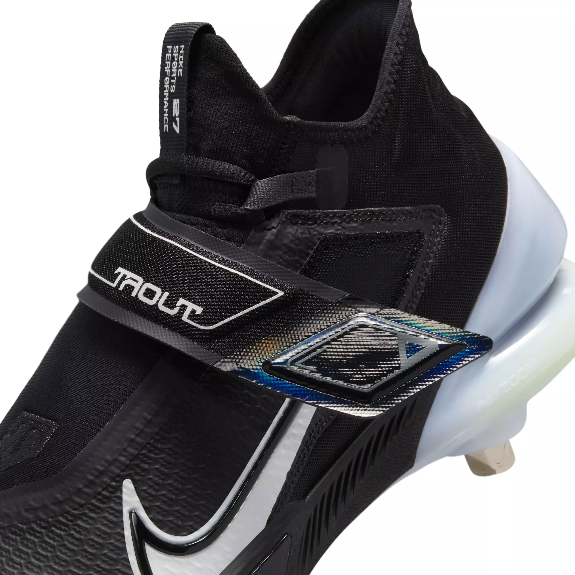 Nike Force Zoom Trout 8 Elite "Black/White/Smoke Grey" Men's Baseball Cleat - BLACK/WHITE