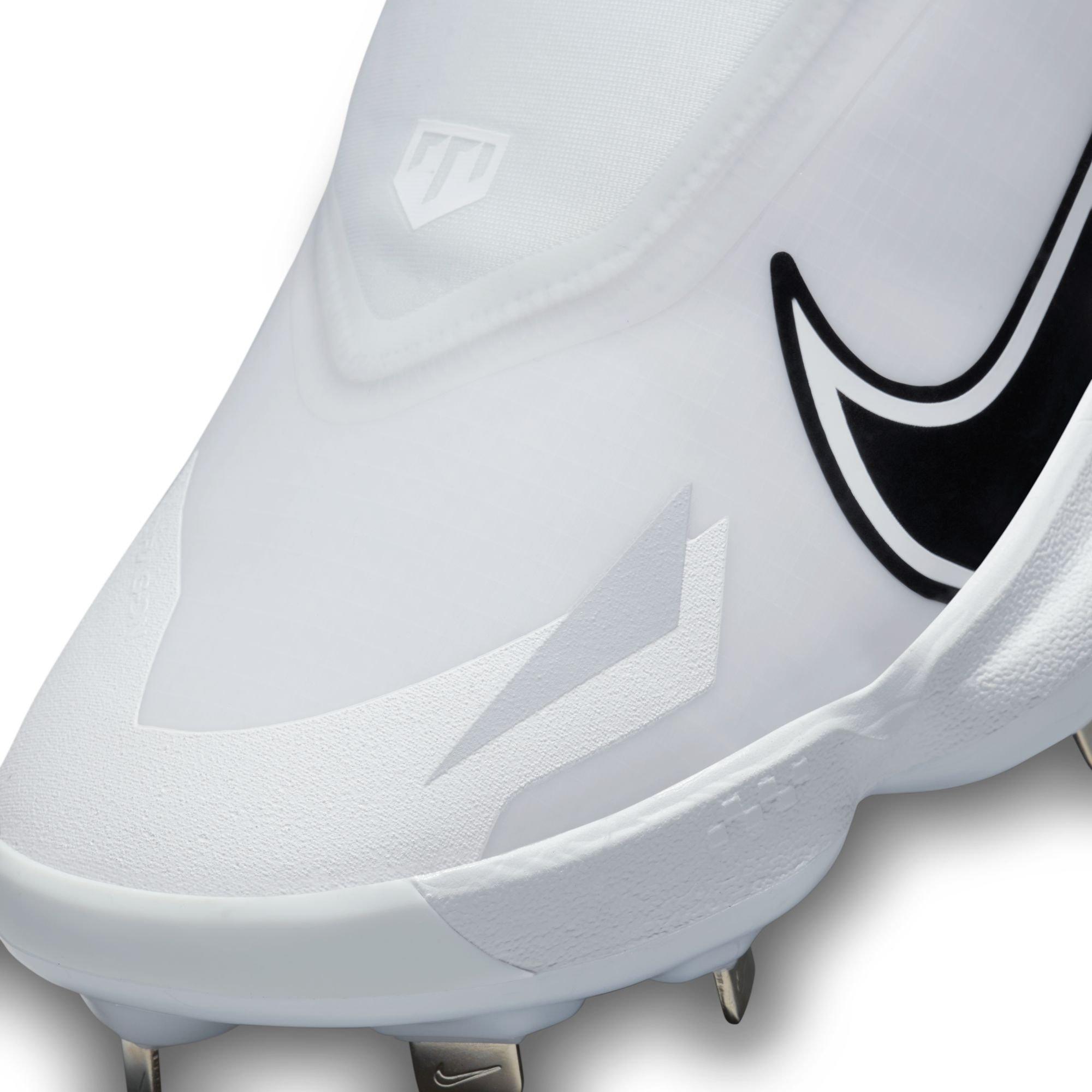 Nike Force Zoom Trout 8 Pro "White/Black/Wolf Grey/Pure Platinum" Men's Baseball Cleat - WHITE/BLACK Thumbnail View 9