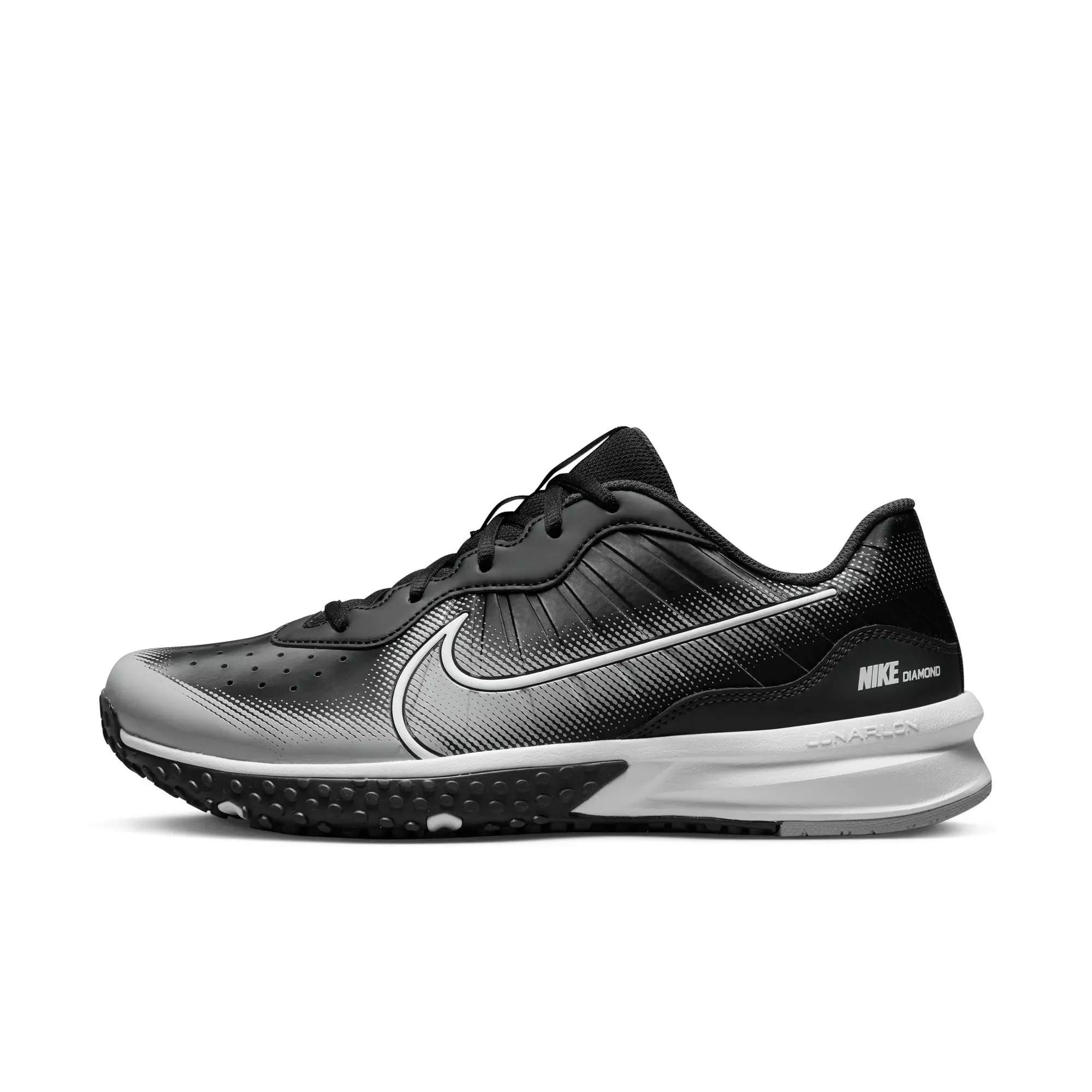 Nike Alpha Huarache Varsity 4 Turf "Black/White/Smoke Grey" Men's Baseball Cleat - BLACK/GREY