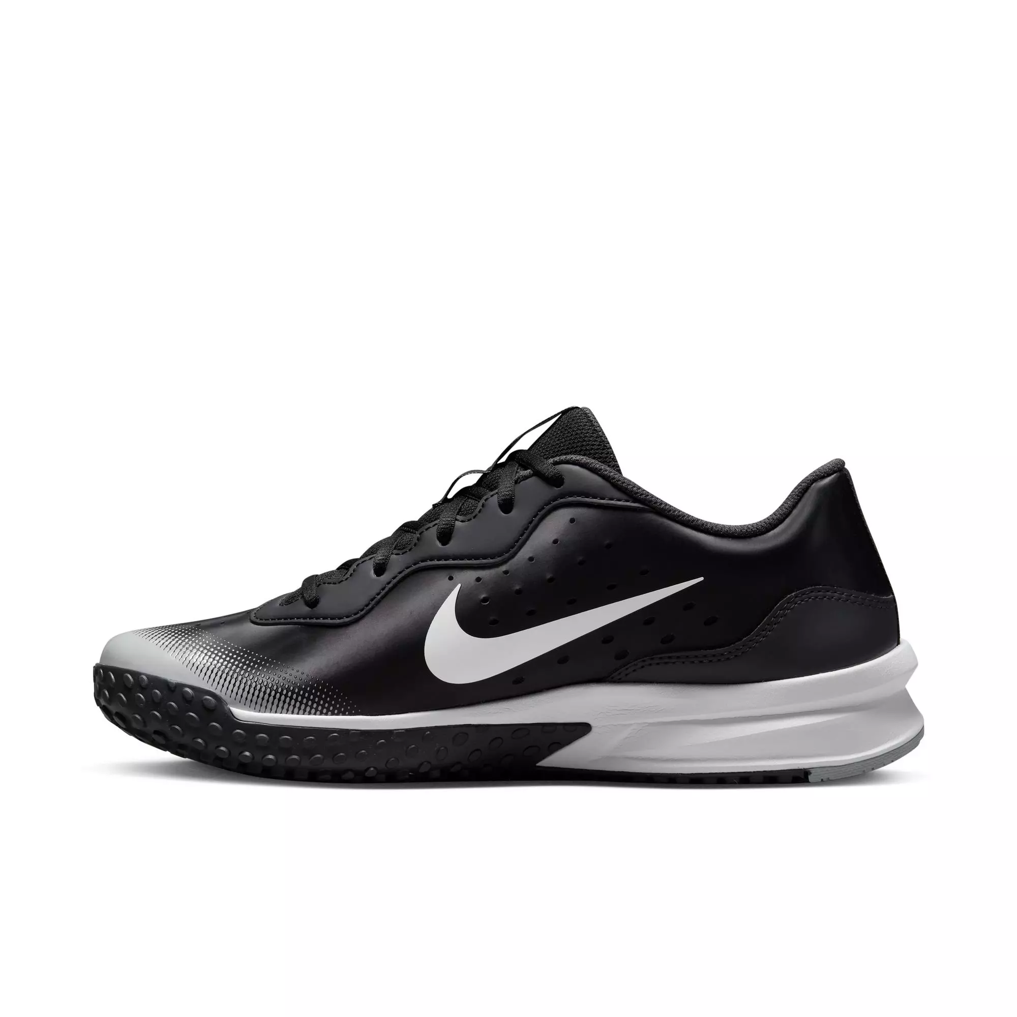 Nike Alpha Huarache Varsity 4 Turf "Black/White/Smoke Grey" Men's Baseball Cleat - BLACK/GREY
