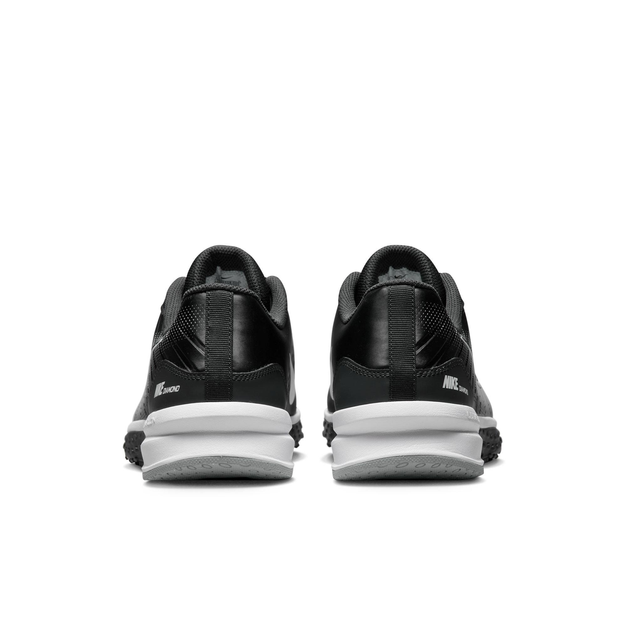 Nike Alpha Huarache Varsity 4 Turf "Black/White/Smoke Grey" Men's Baseball Cleat - BLACK/GREY Thumbnail View 5