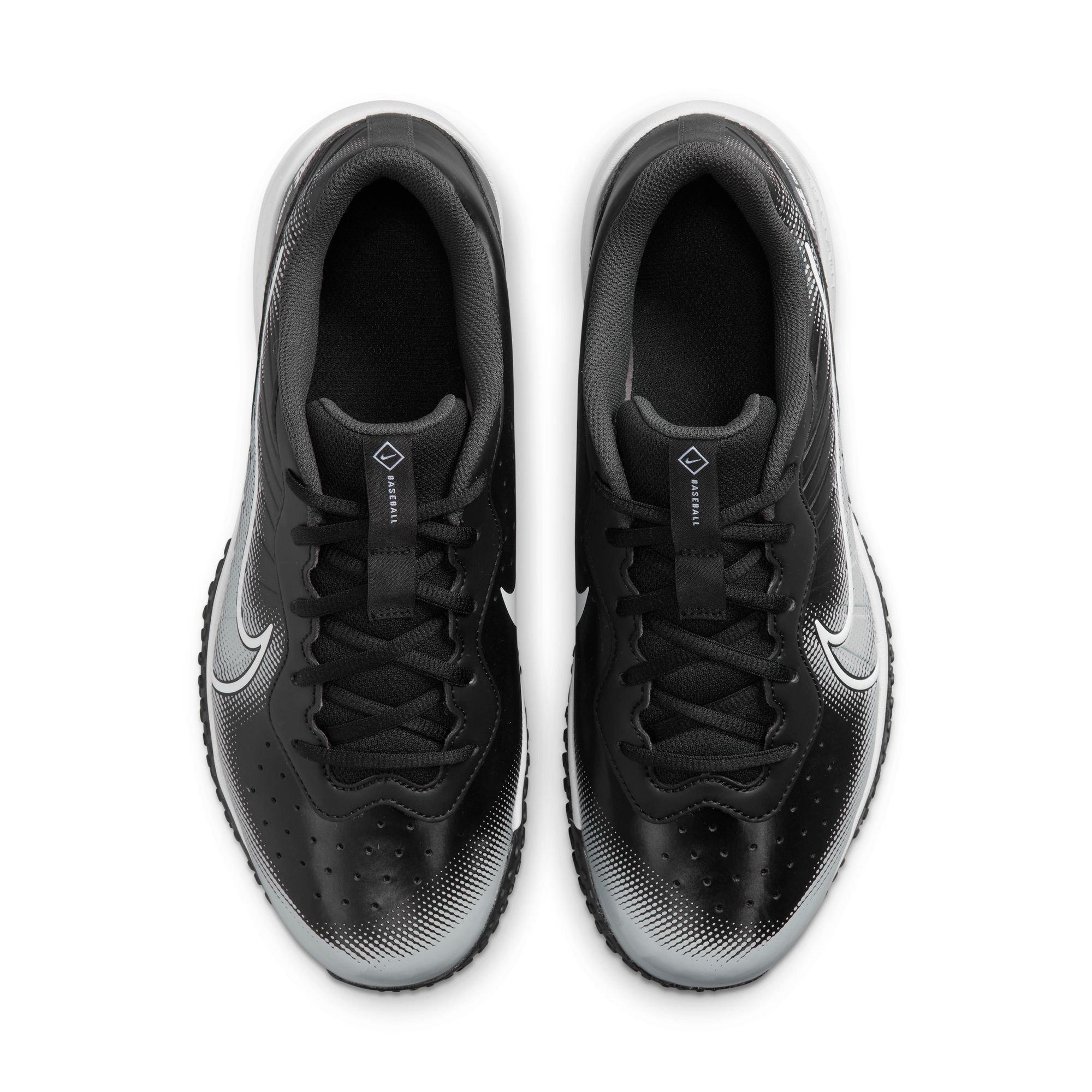 Nike Alpha Huarache Varsity 4 Turf "Black/White/Smoke Grey" Men's Baseball Cleat - BLACK/GREY Thumbnail View 7