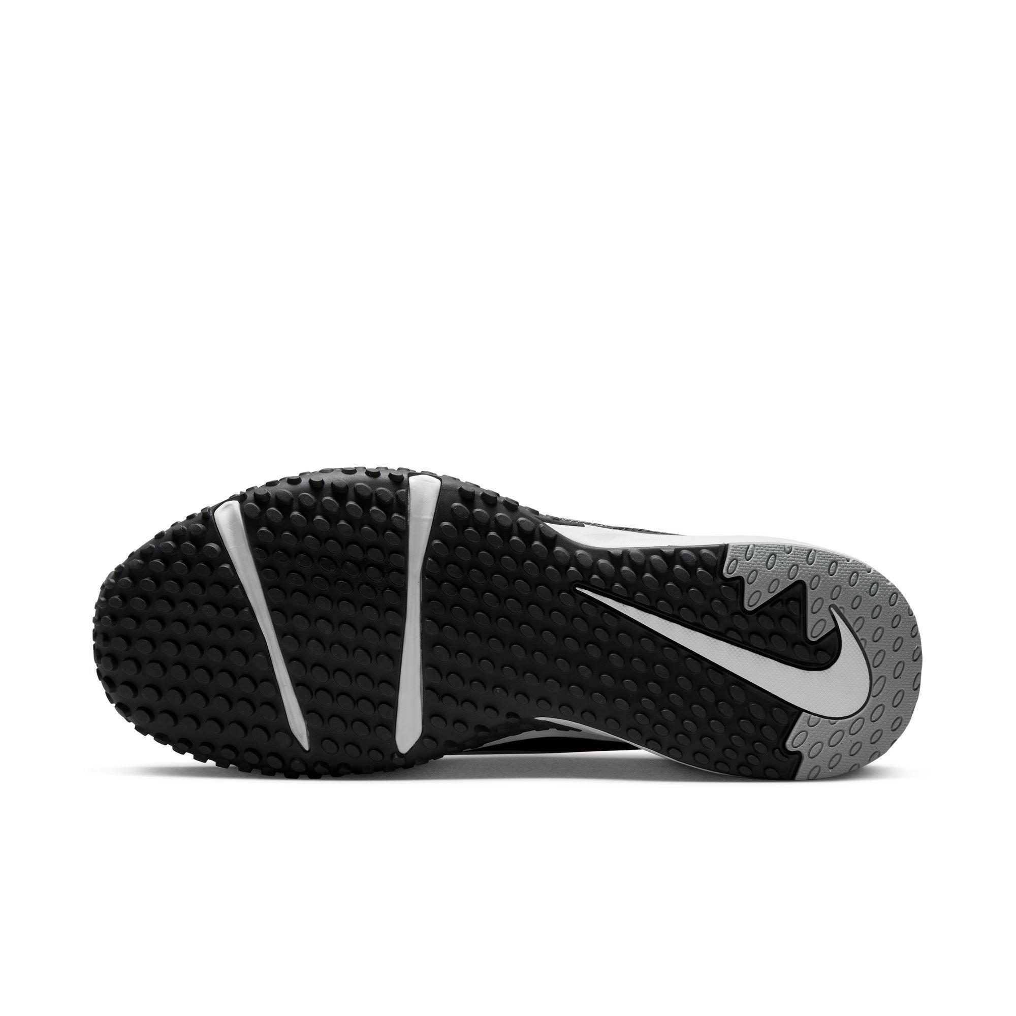 Nike Alpha Huarache Varsity 4 Turf "Black/White/Smoke Grey" Men's Baseball Cleat - BLACK/GREY Thumbnail View 8