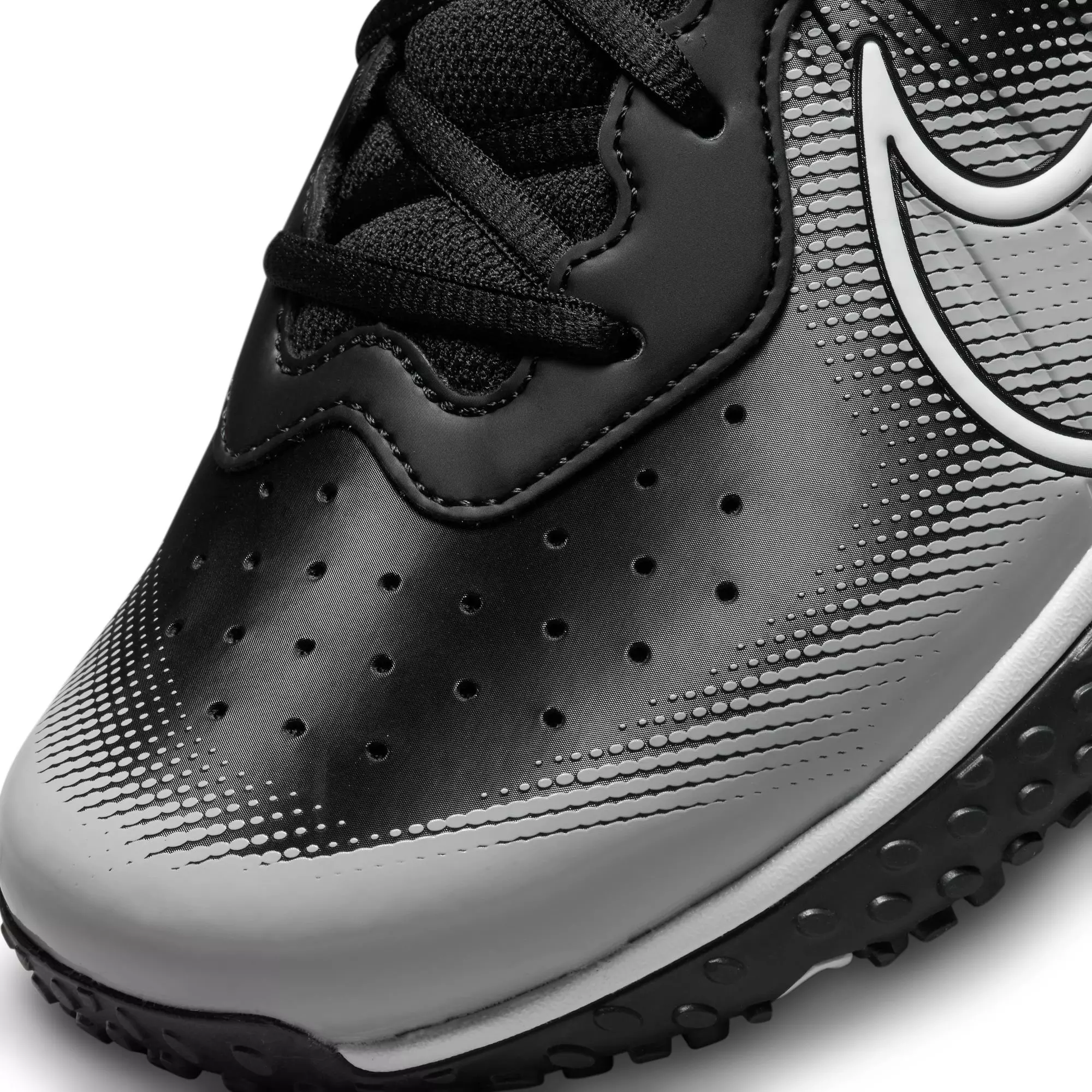 Nike Alpha Huarache Varsity 4 Turf "Black/White/Smoke Grey" Men's Baseball Cleat - BLACK/GREY