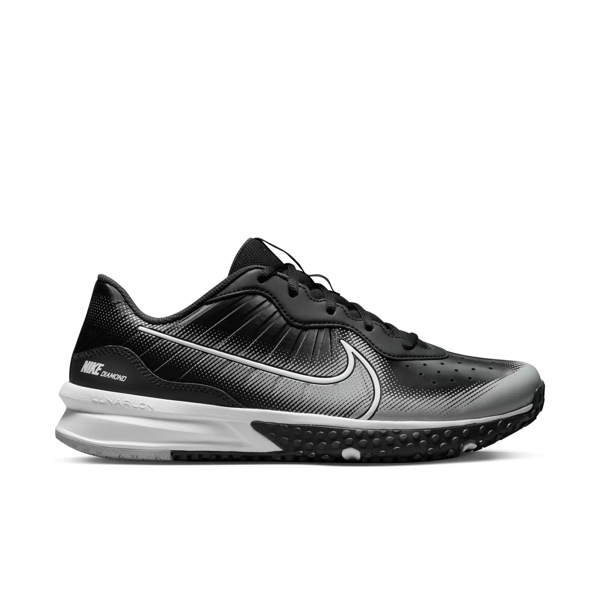 Nike Alpha Huarache Varsity 4 Turf "Black/White/Smoke Grey" Men's Baseball Cleat - BLACK/GREY