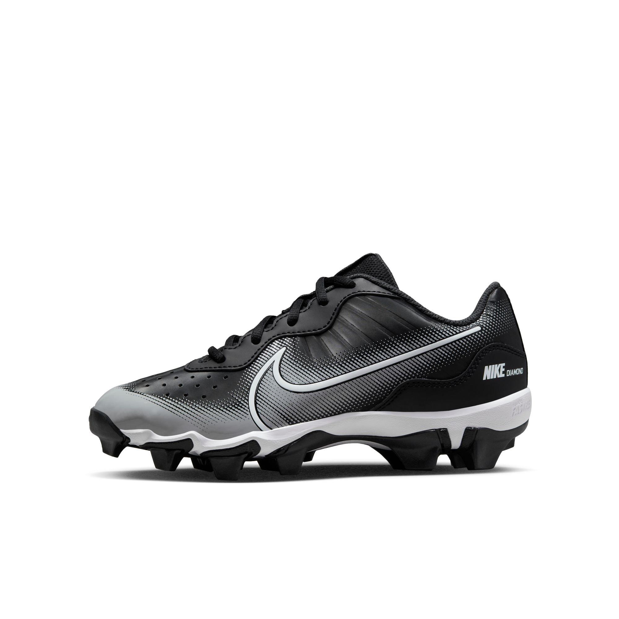 Nike Alpha Huarache 4 Keystone "Black/White" Grade School Boys' Baseball Cleat - BLACK/WHITE Thumbnail View 4