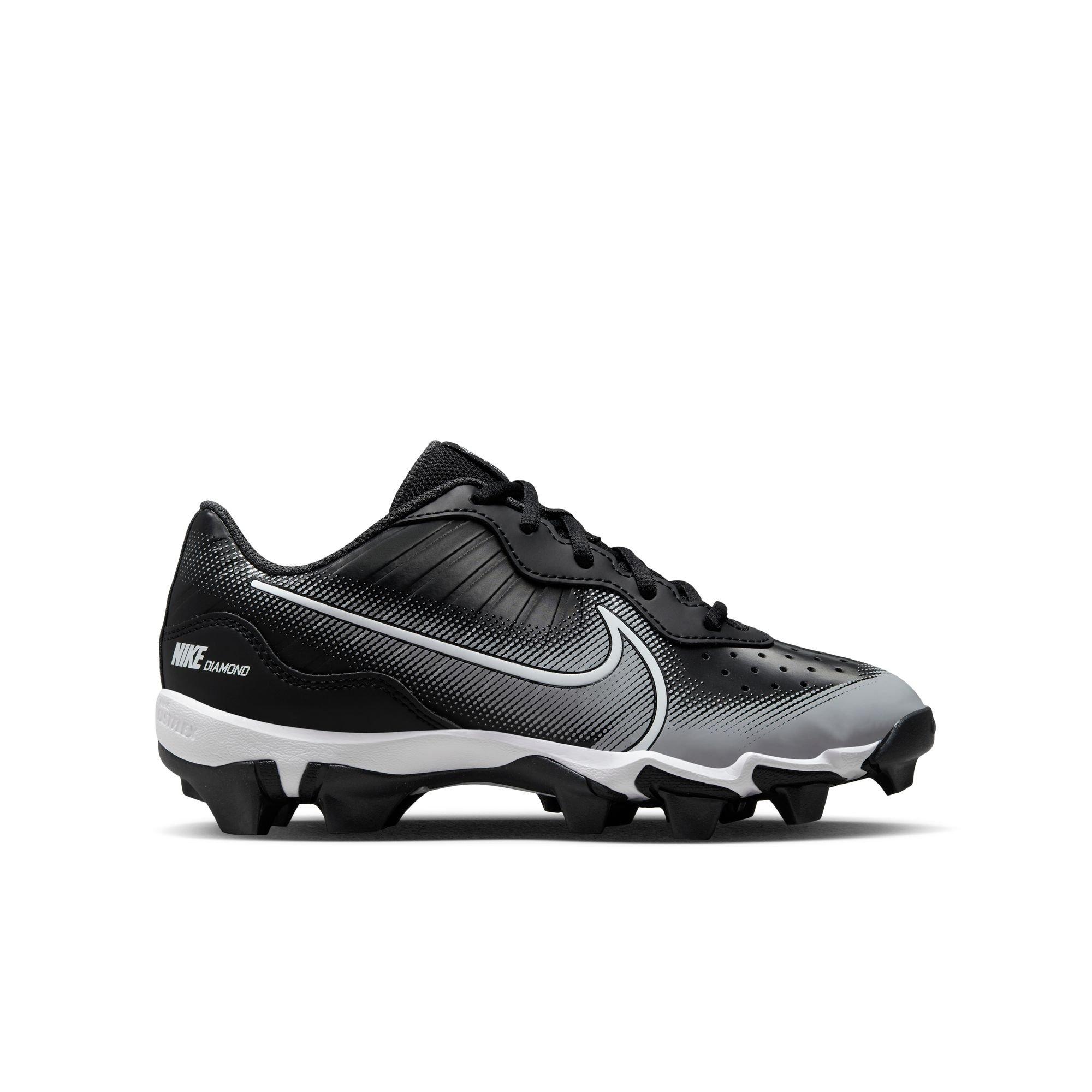 Nike Alpha Huarache 4 Keystone "Black/White" Grade School Boys' Baseball Cleat - BLACK/WHITE Thumbnail View 1
