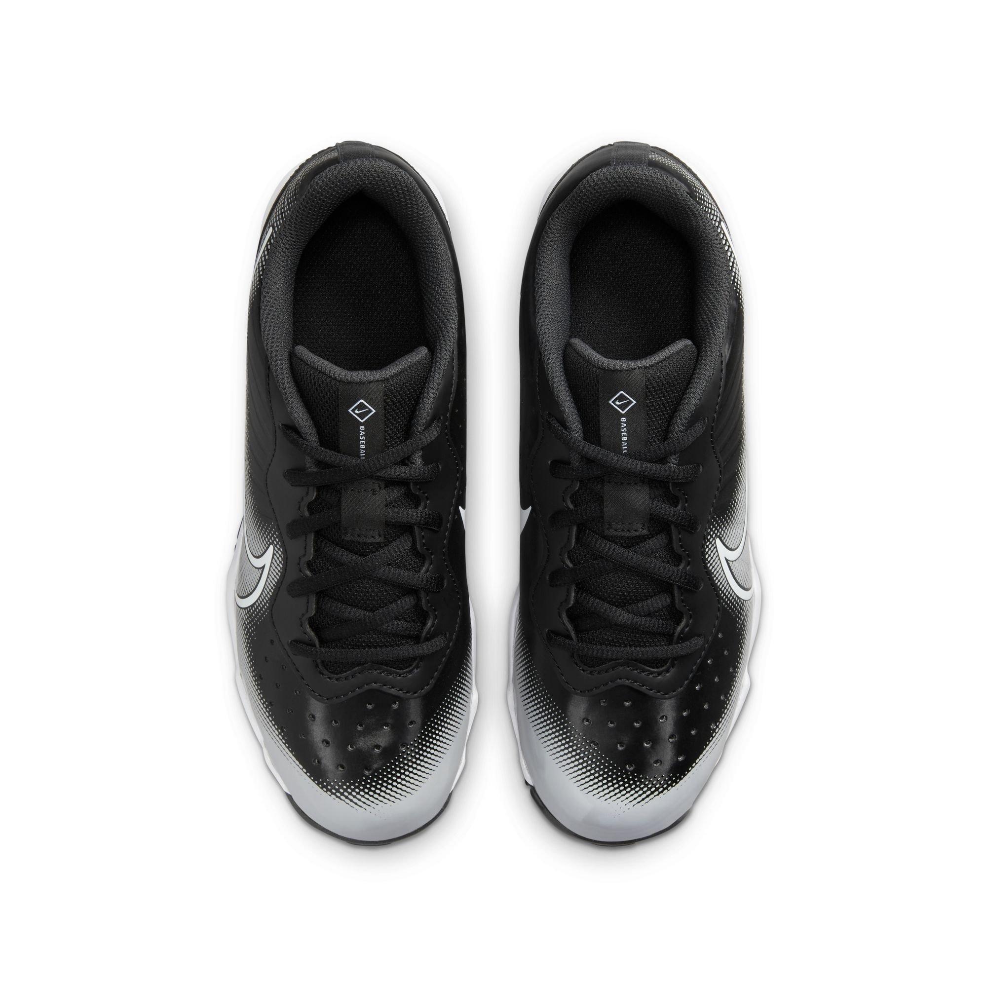 Nike Alpha Huarache 4 Keystone "Black/White/Smoke Grey" Preschool Boys' Baseball Cleat - BLACK/WHITE Thumbnail View 5