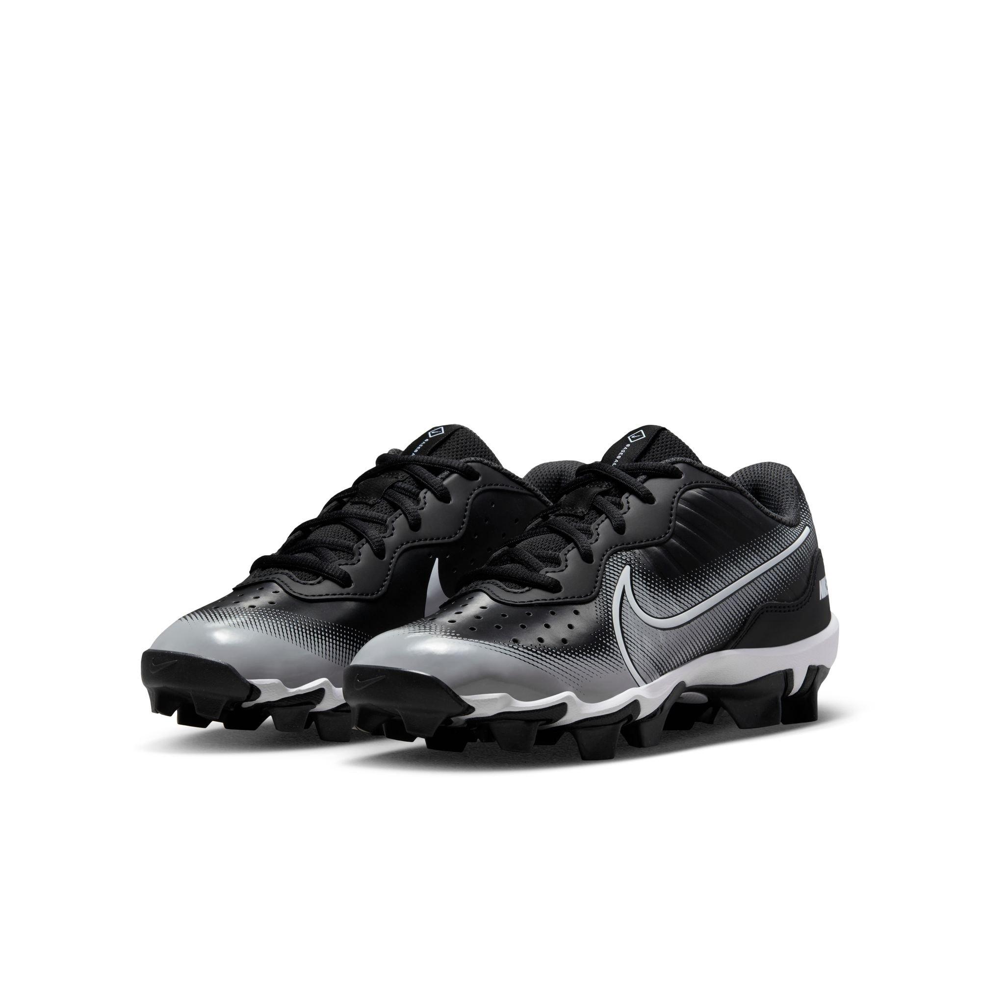 Nike Alpha Huarache 4 Keystone "Black/White/Smoke Grey" Preschool Boys' Baseball Cleat - BLACK/WHITE Thumbnail View 6