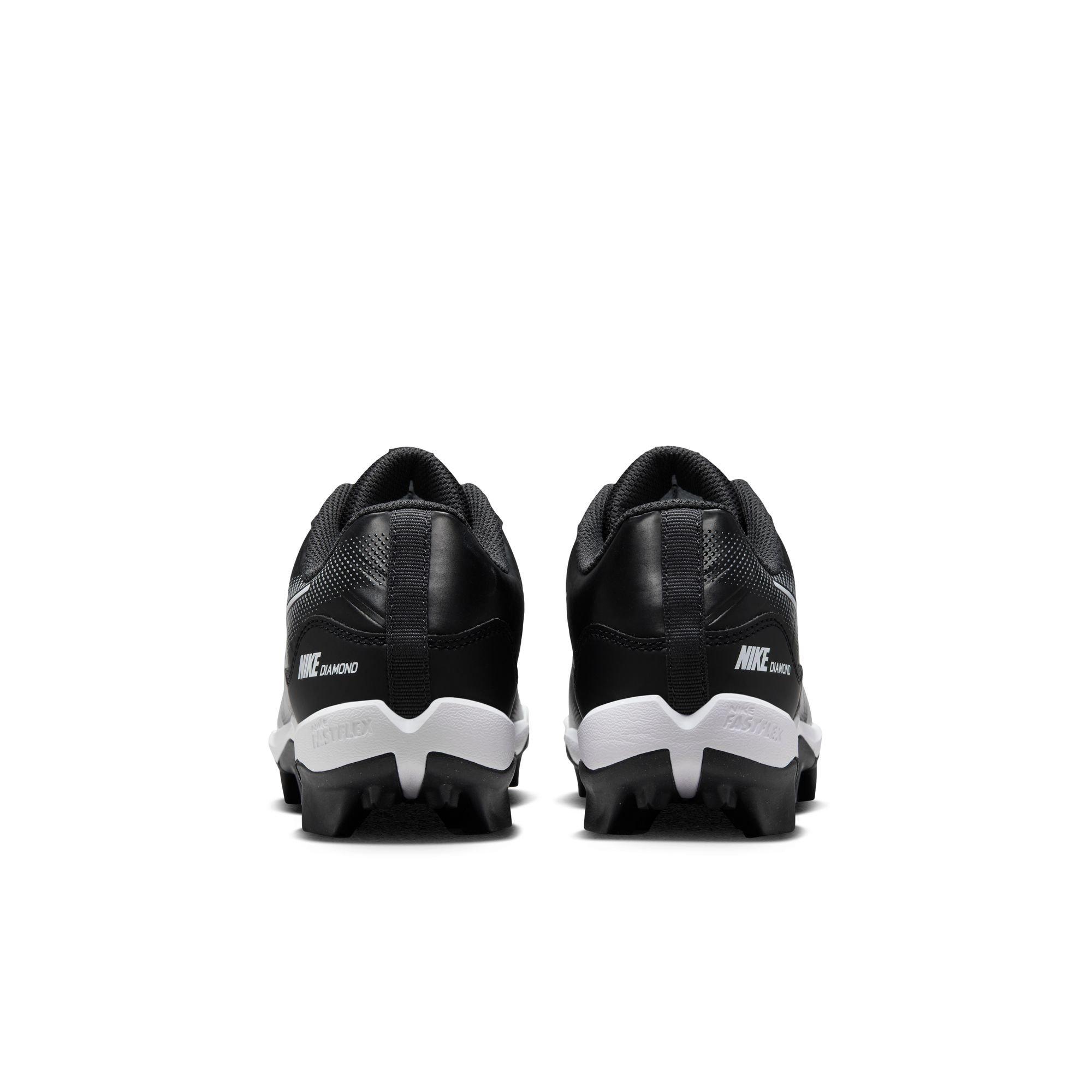 Nike Alpha Huarache 4 Keystone "Black/White/Smoke Grey" Preschool Boys' Baseball Cleat - BLACK/WHITE Thumbnail View 7