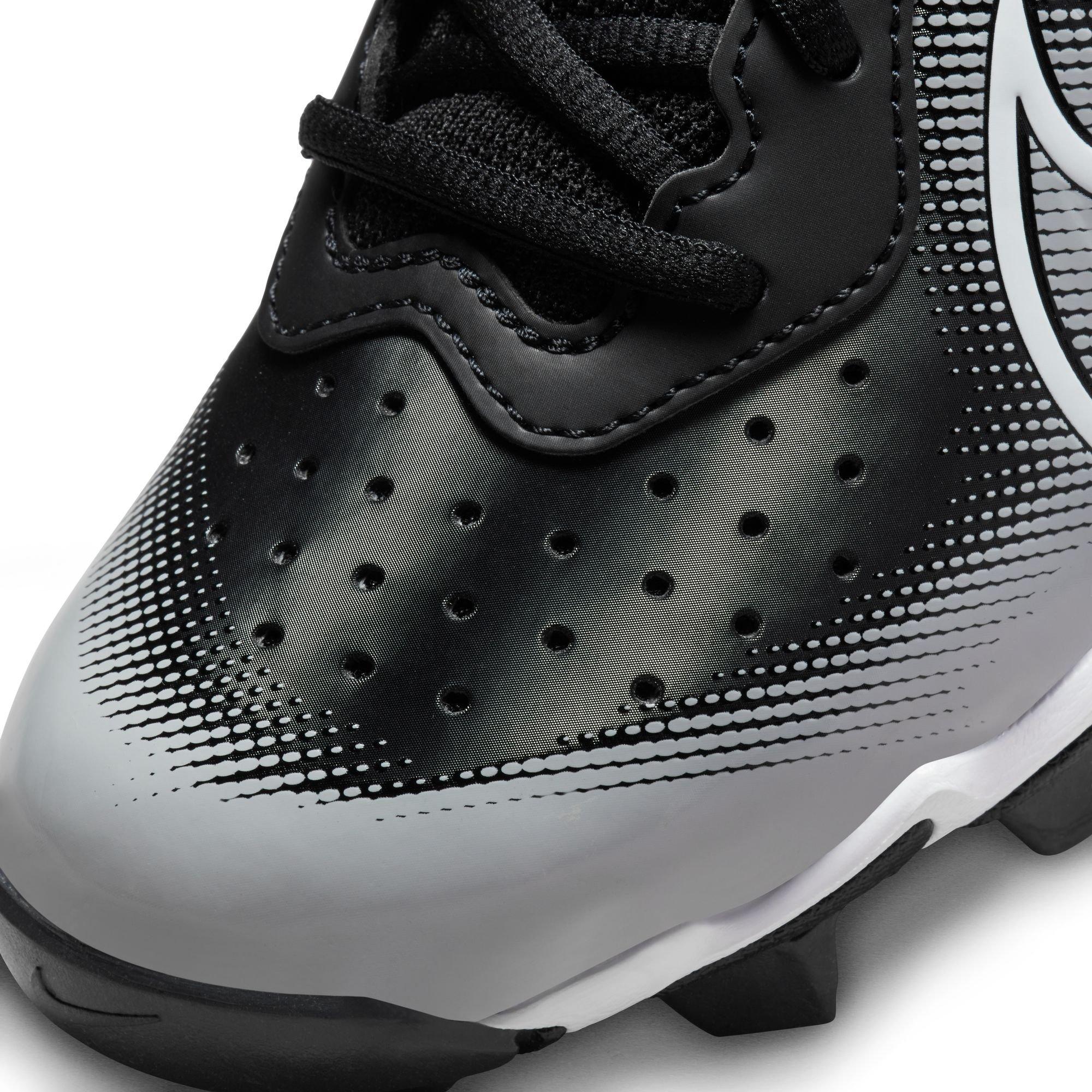 Nike Alpha Huarache 4 Keystone "Black/White/Smoke Grey" Preschool Boys' Baseball Cleat - BLACK/WHITE Thumbnail View 9