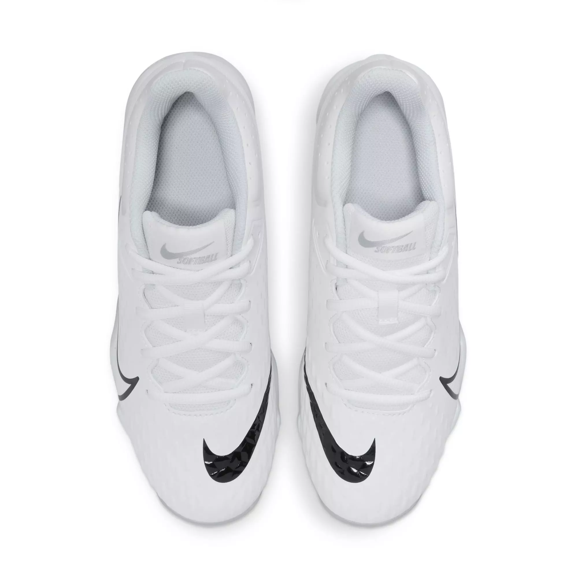 Nike Hyperdiamond 4 Keystone "White/Black/Pure Platinum/Wolf Grey" Women's Softball Cleat - WHITE/GREY
