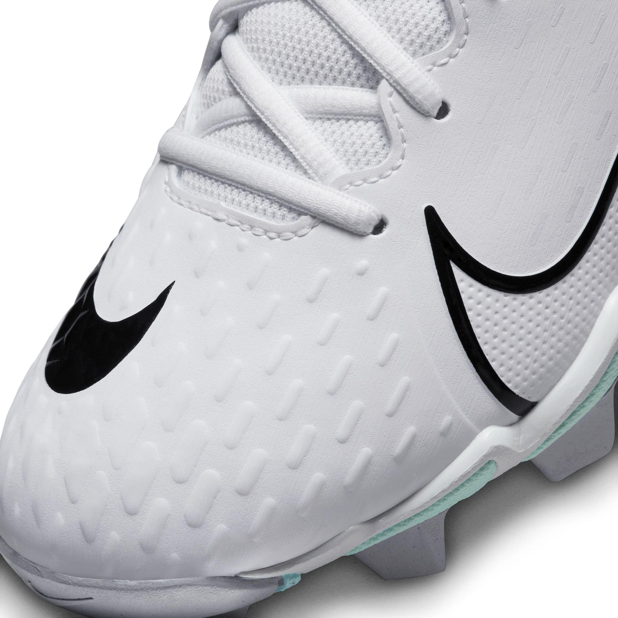 Nike Hyperdiamond 4 Keystone "White/Black/Pure Platinum/Wolf Grey" Women's Softball Cleat - WHITE/GREY Thumbnail View 9