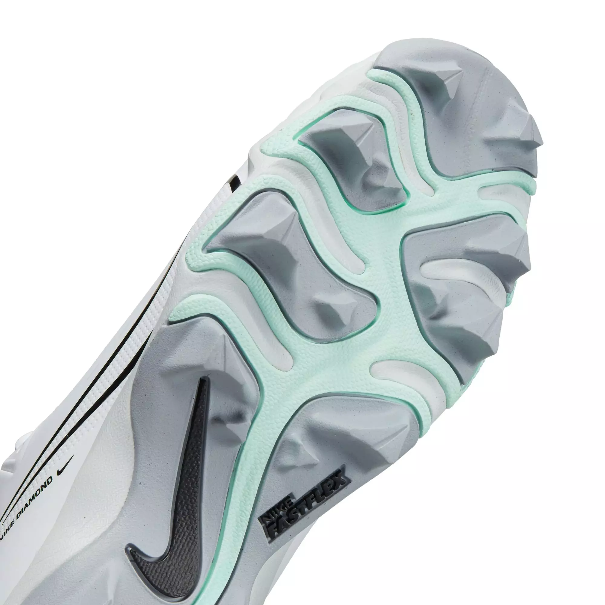 Nike Hyperdiamond 4 Keystone "White/Black/Pure Platinum/Wolf Grey" Women's Softball Cleat - WHITE/GREY