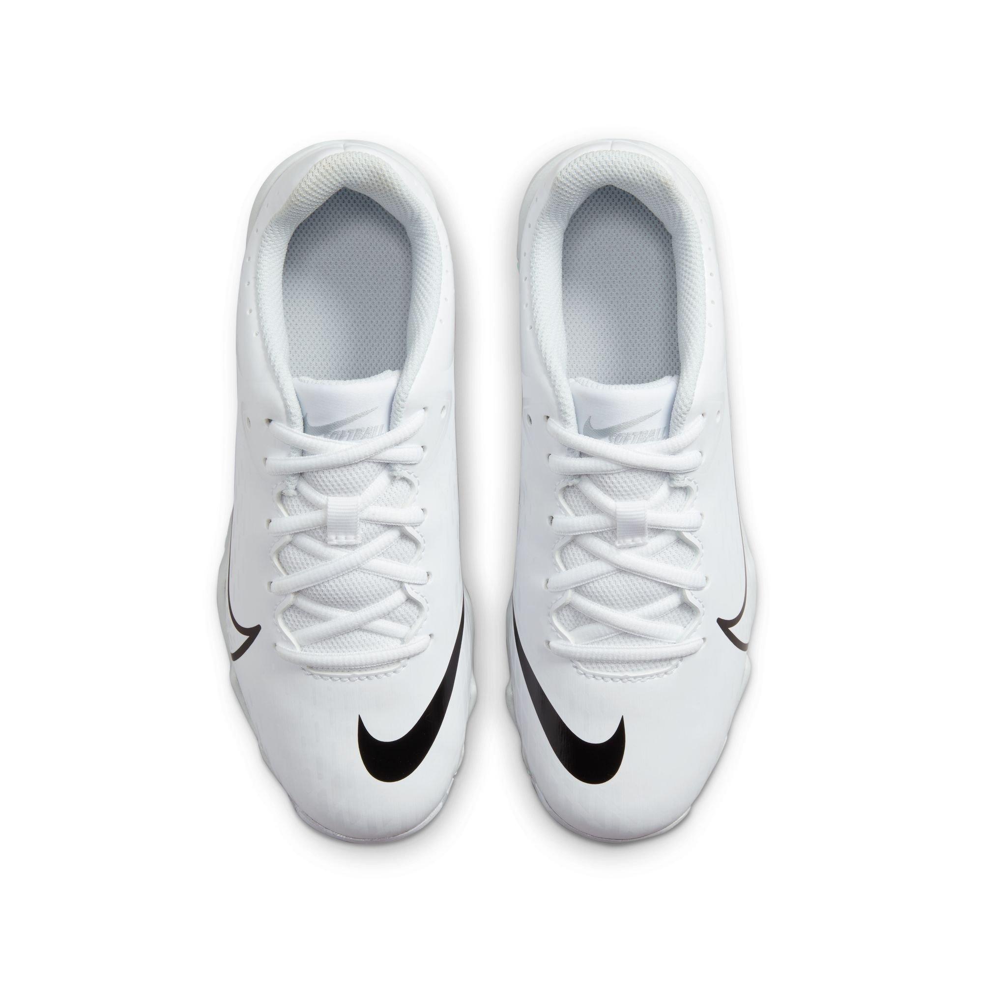 Nike Hyperdiamond 4 Keystone GG "White/Black/Wolf Grey" Grade School Kids' Softball Cleat - WHITE/GREY Thumbnail View 5