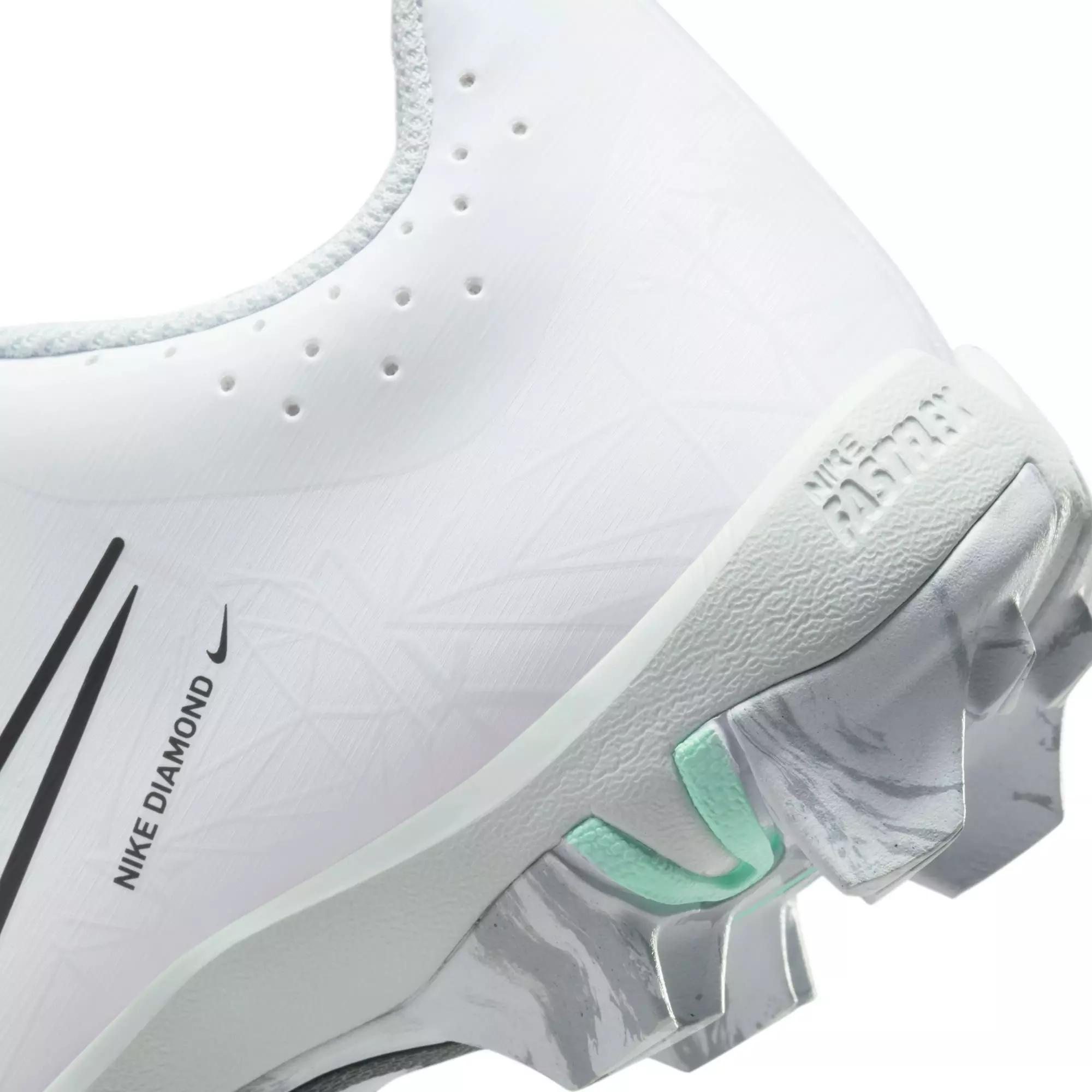 Nike Hyperdiamond 4 Keystone GG "White/Black/Wolf Grey" Grade School Kids' Softball Cleat - WHITE/GREY