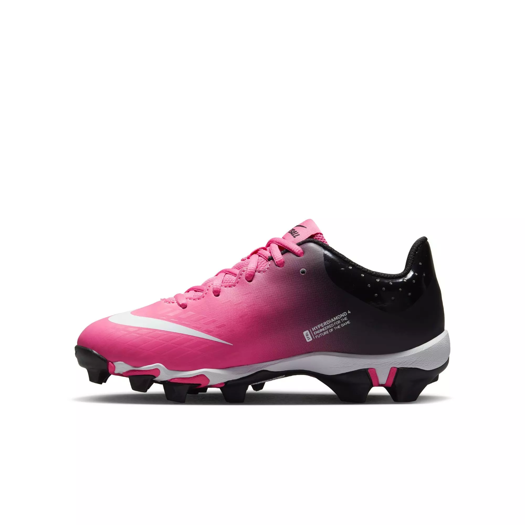 Nike Hyperdiamond 4 Keystone GG "Pinksicle/White/Black" Preschool Girls' Softball Cleat - BLACK/PINK