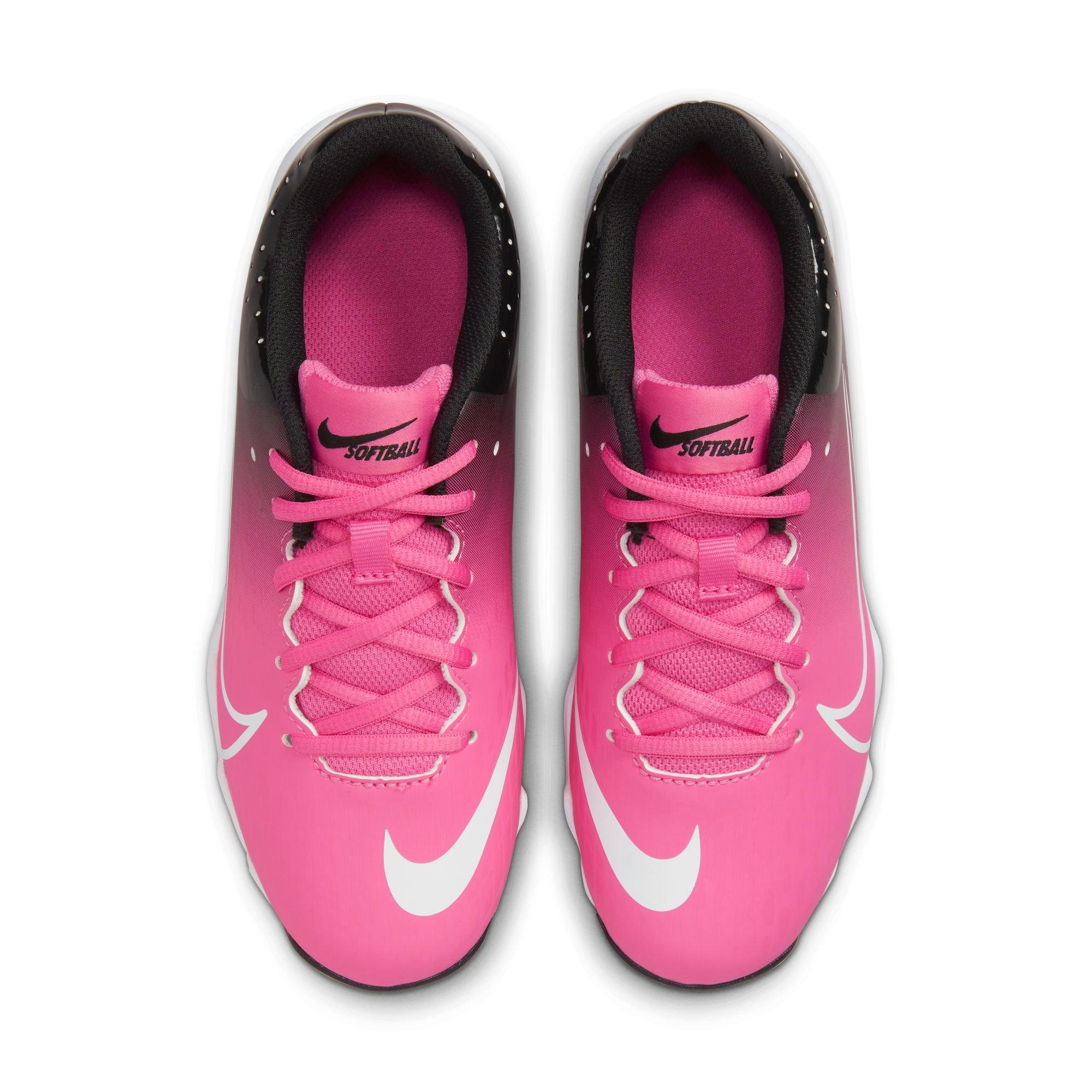 Nike Hyperdiamond 4 Keystone GG "Pinksicle/White/Black" Preschool Girls' Softball Cleat - BLACK/PINK Thumbnail View 7