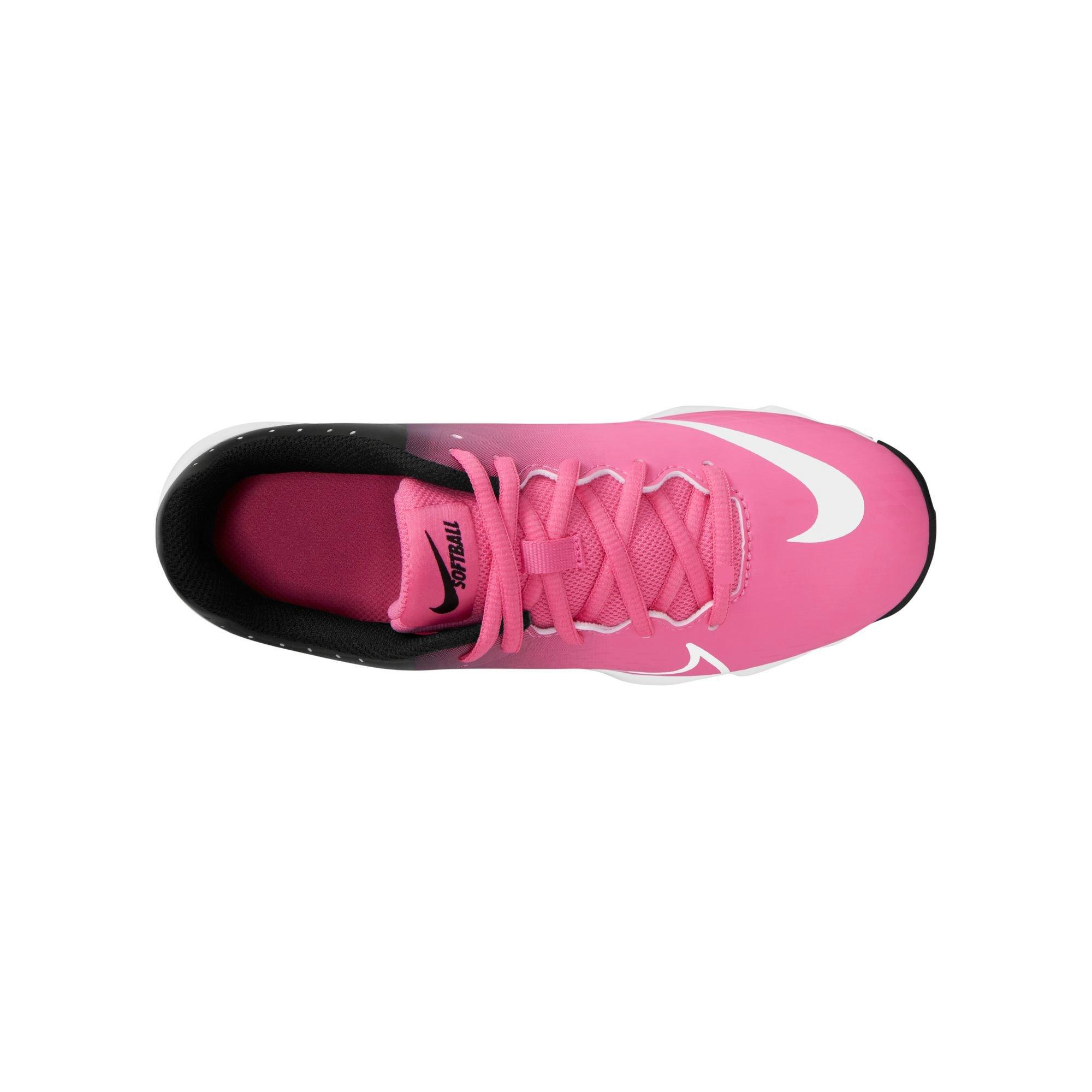 Nike Hyperdiamond 4 Keystone GG "Pinksicle/White/Black" Preschool Girls' Softball Cleat - BLACK/PINK Thumbnail View 8