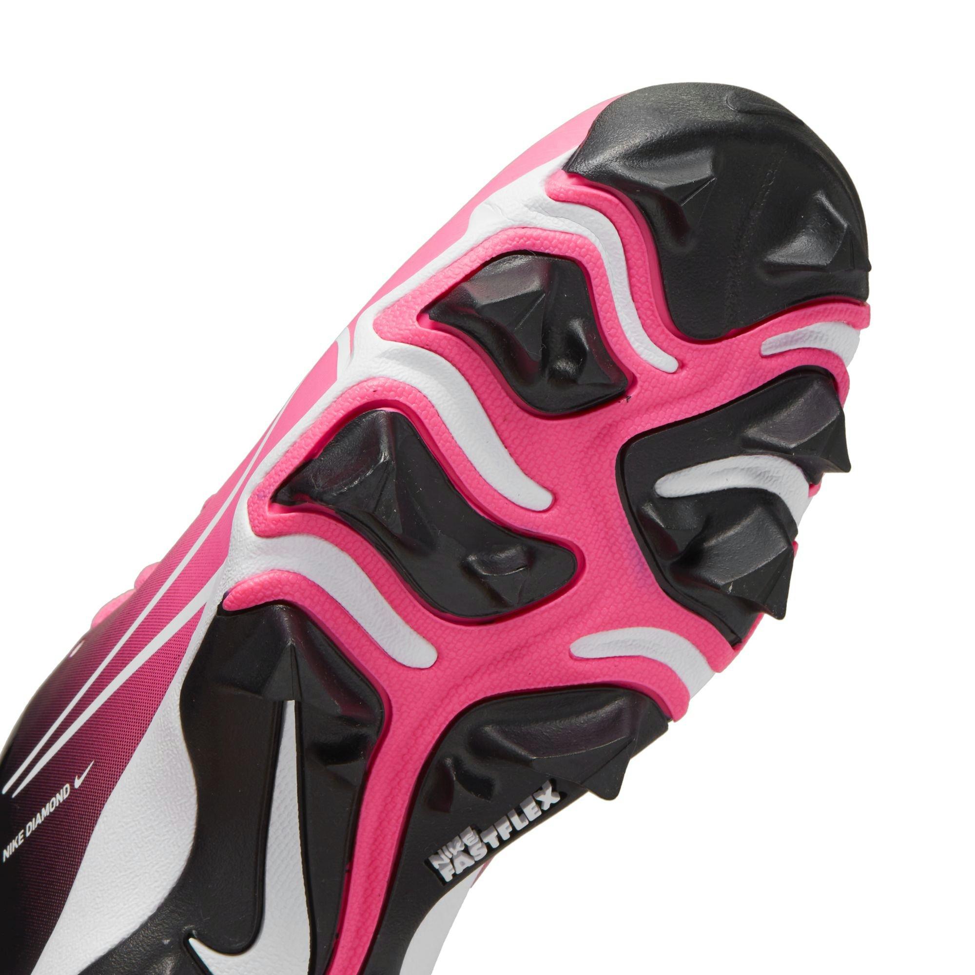 Nike Hyperdiamond 4 Keystone GG "Pinksicle/White/Black" Preschool Girls' Softball Cleat - BLACK/PINK Thumbnail View 9