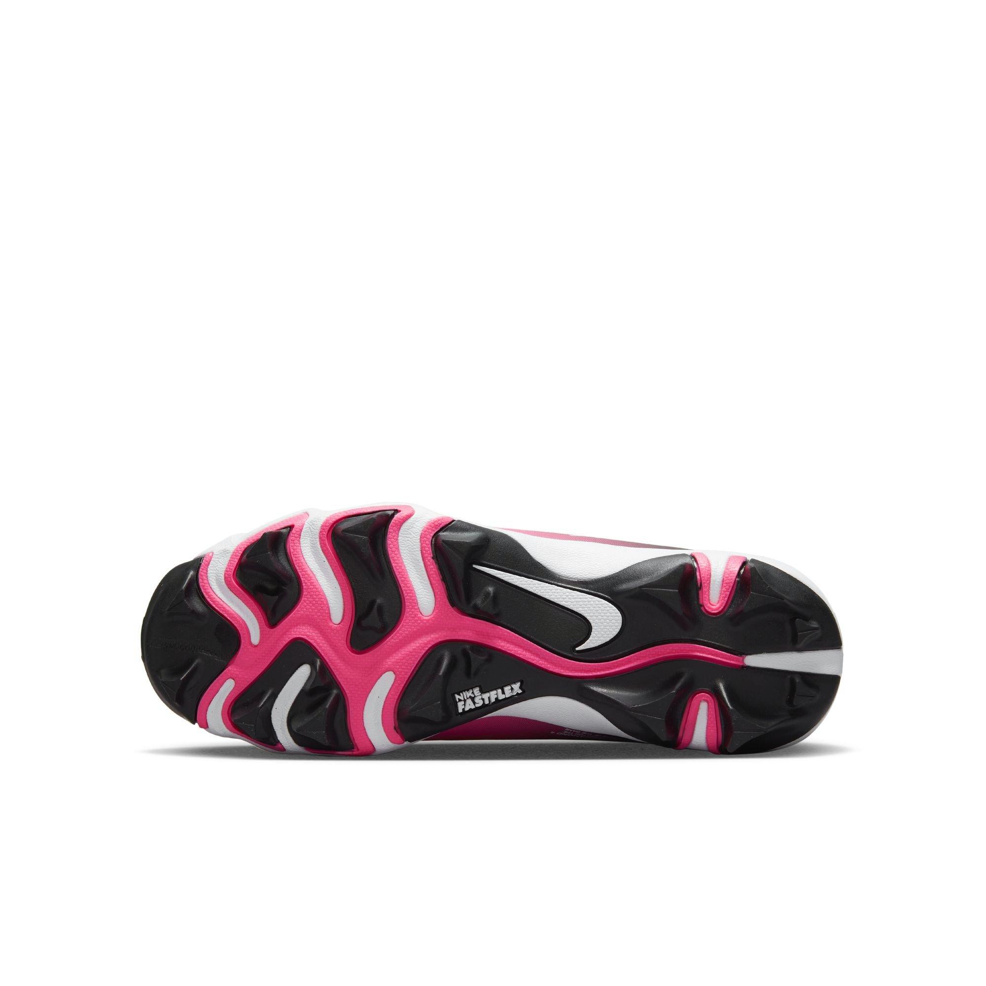 Nike Hyperdiamond 4 Keystone GG "Pinksicle/White/Black" Preschool Girls' Softball Cleat - BLACK/PINK Thumbnail View 10