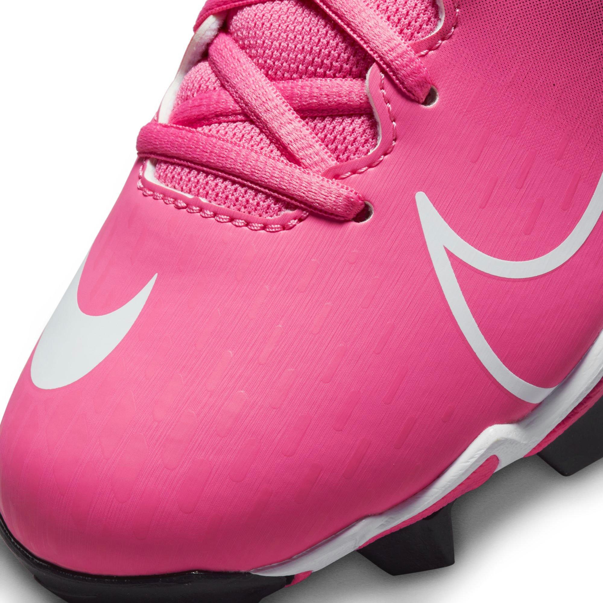 Nike Hyperdiamond 4 Keystone GG "Pinksicle/White/Black" Preschool Girls' Softball Cleat - BLACK/PINK Thumbnail View 11