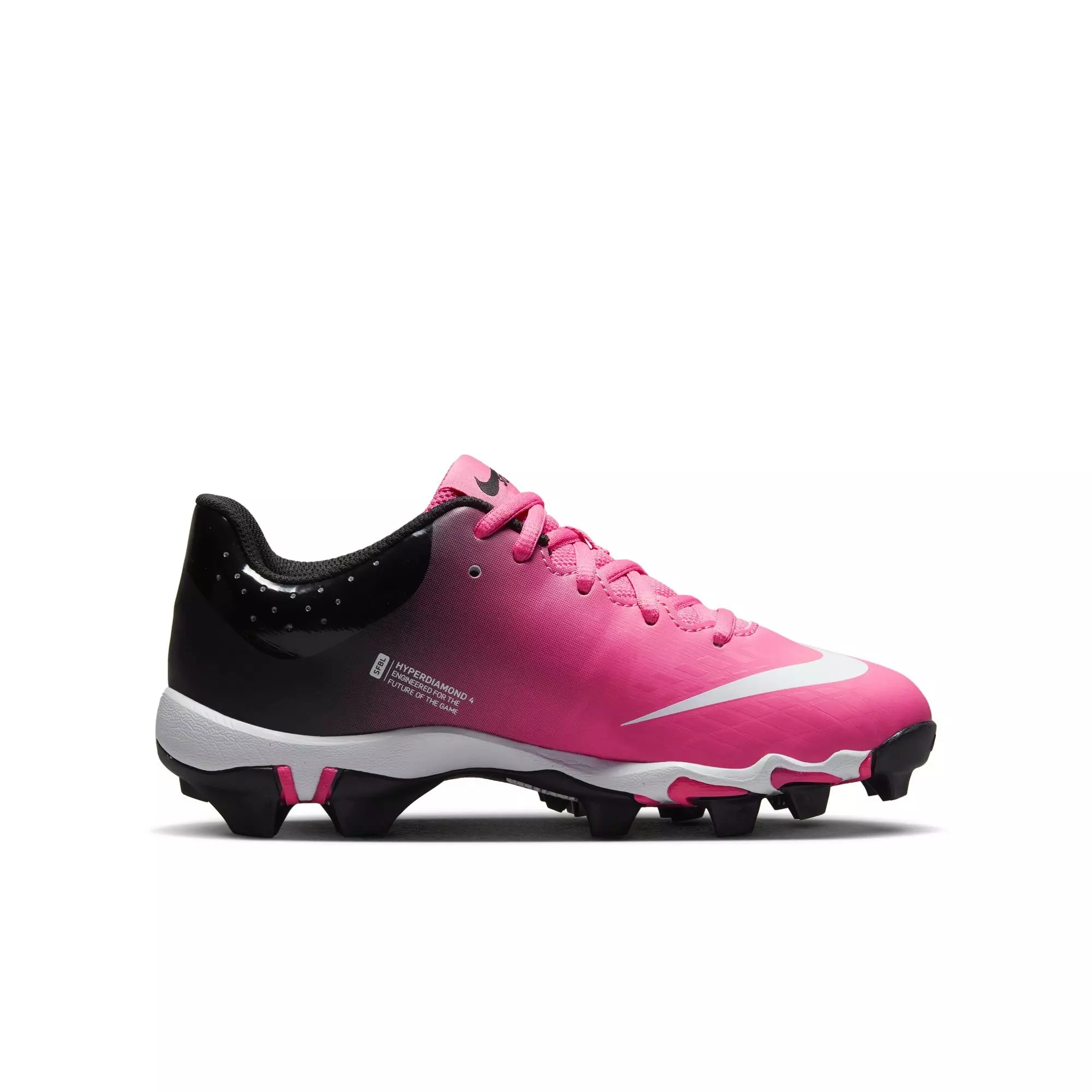 Nike Hyperdiamond 4 Keystone GG "Pinksicle/White/Black" Preschool Girls' Softball Cleat - BLACK/PINK
