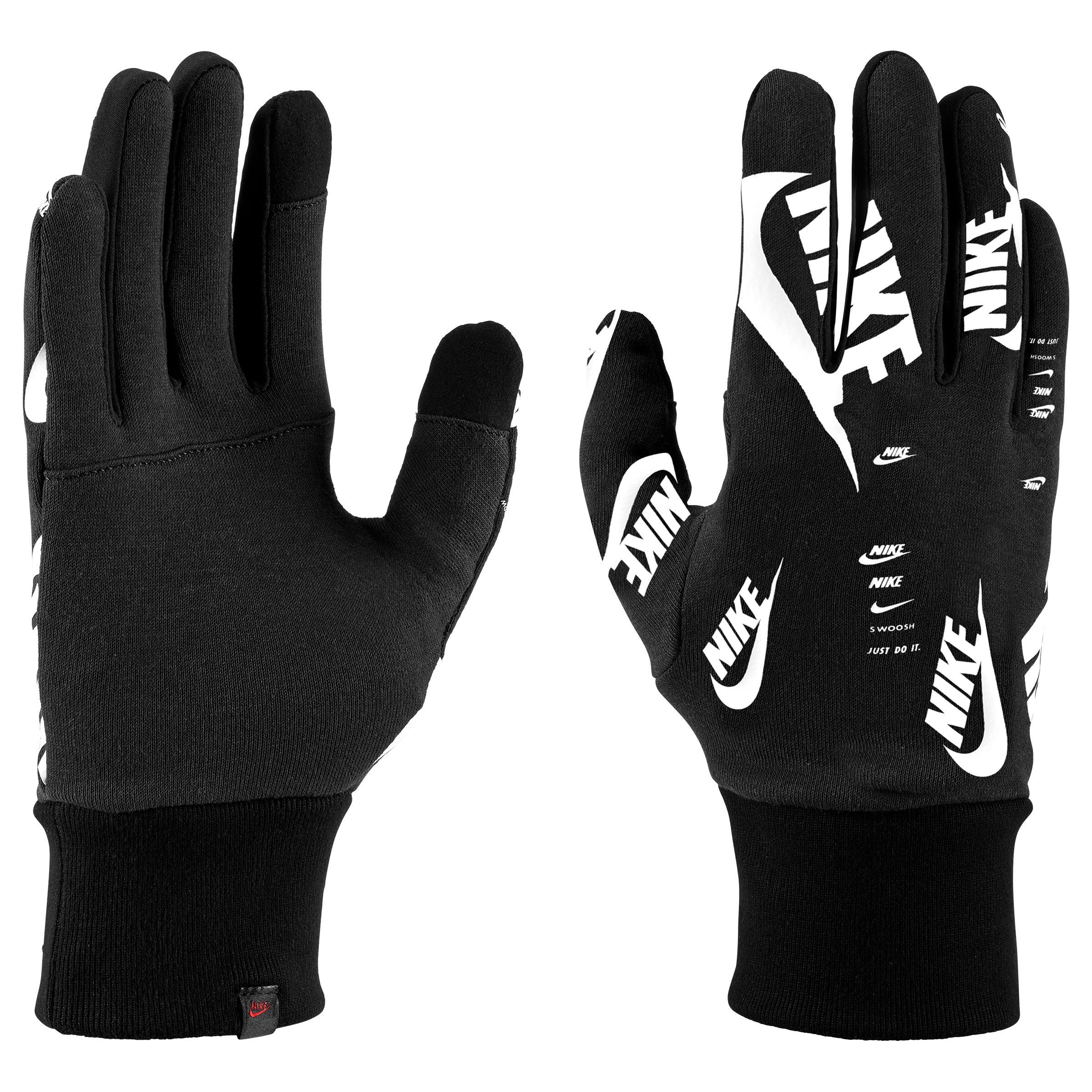 Nike Men's TG Club Fleece All Over Print 2.0 Gloves - BLACK/WHITE Thumbnail View 1