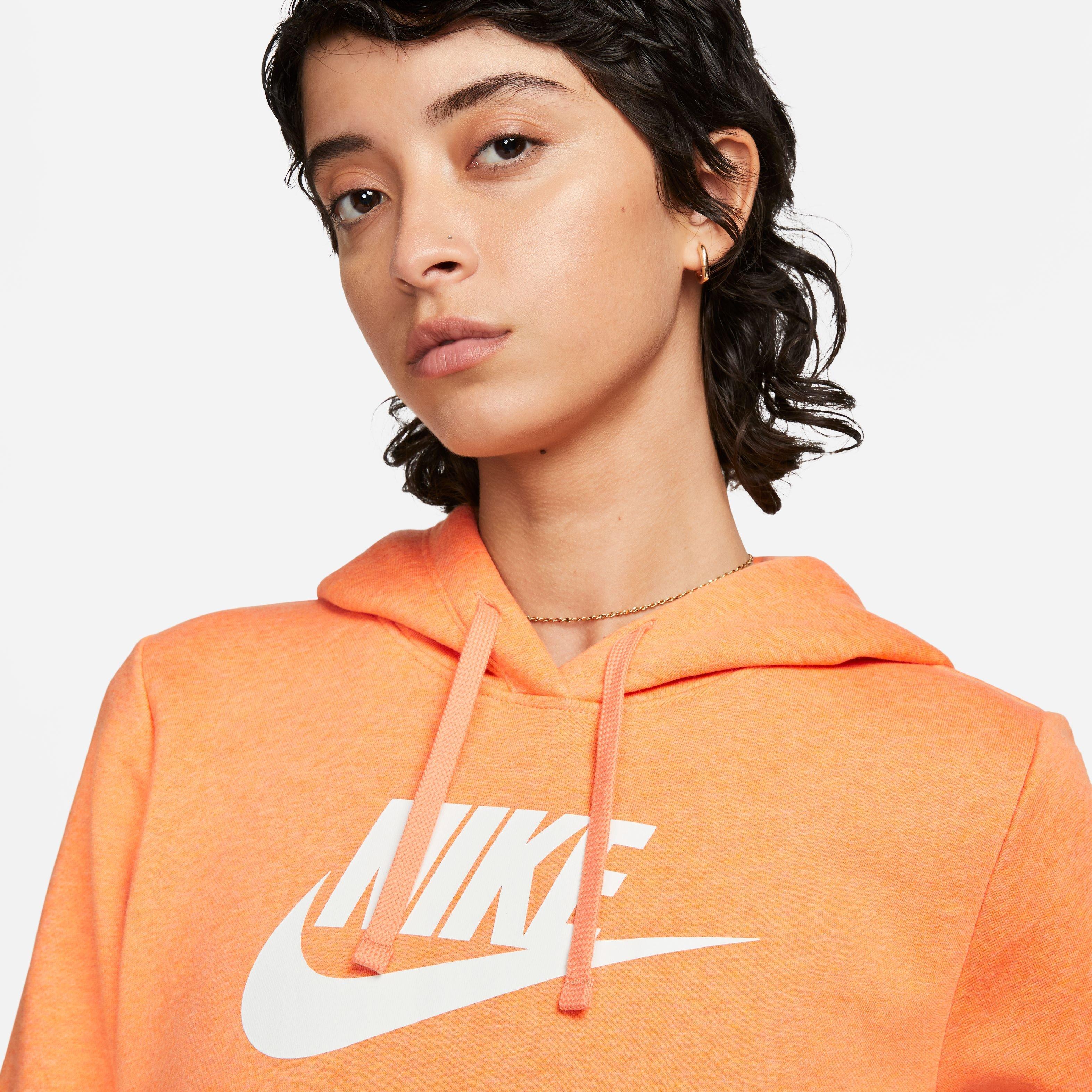 Nike rally burnt hot sale orange pullover logo hoodie