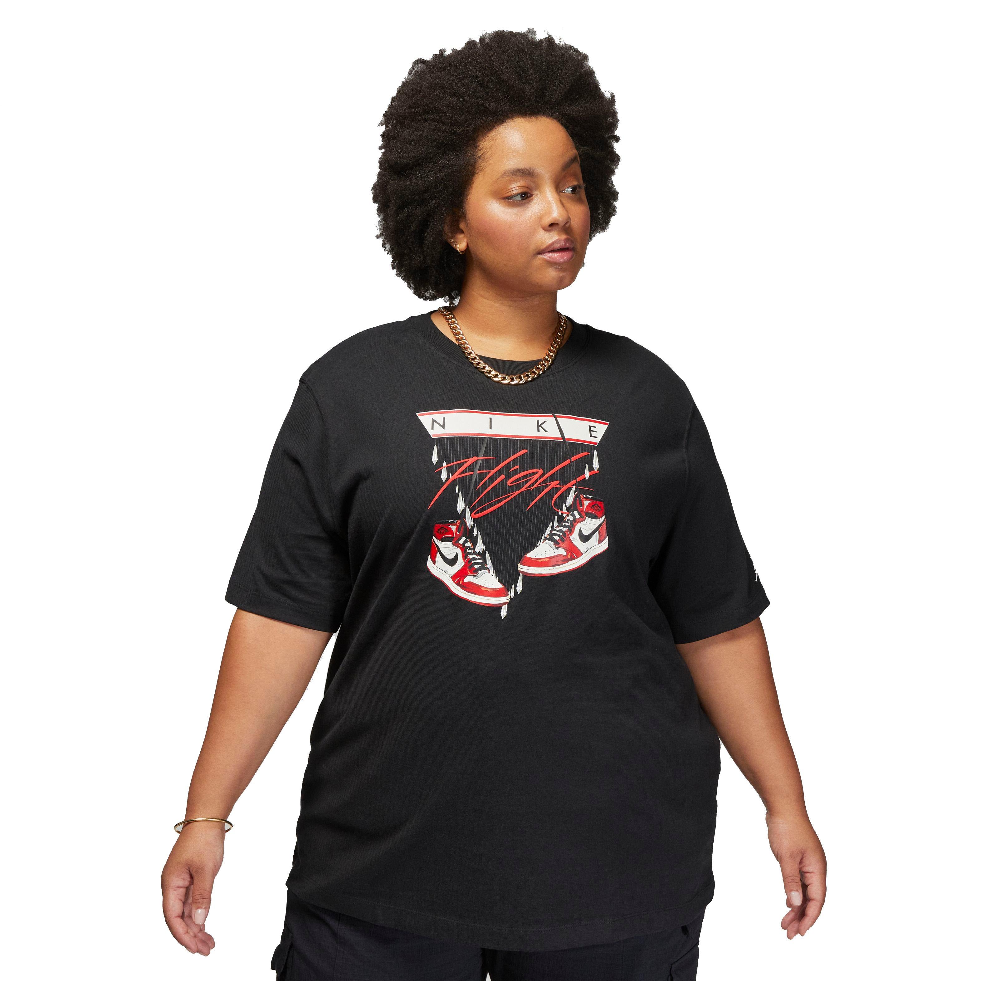Jordan Women's Flight Shoe Graphic T-Shirt-Black - BLACK Thumbnail View 1