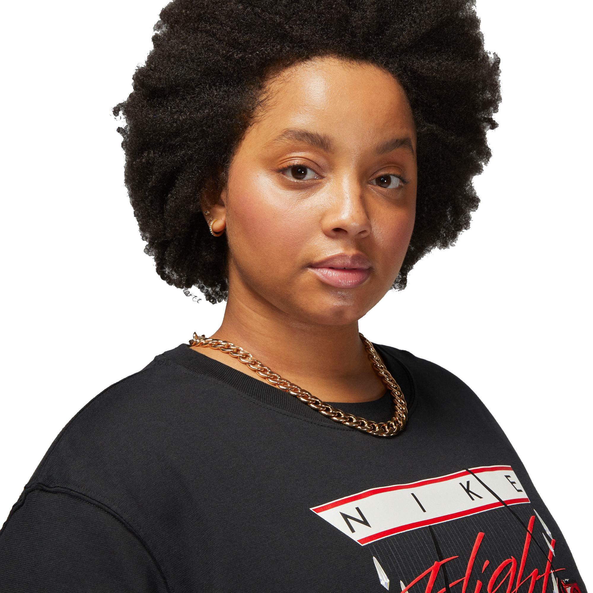 Jordan Women's Flight Shoe Graphic T-Shirt-Black - BLACK Thumbnail View 3