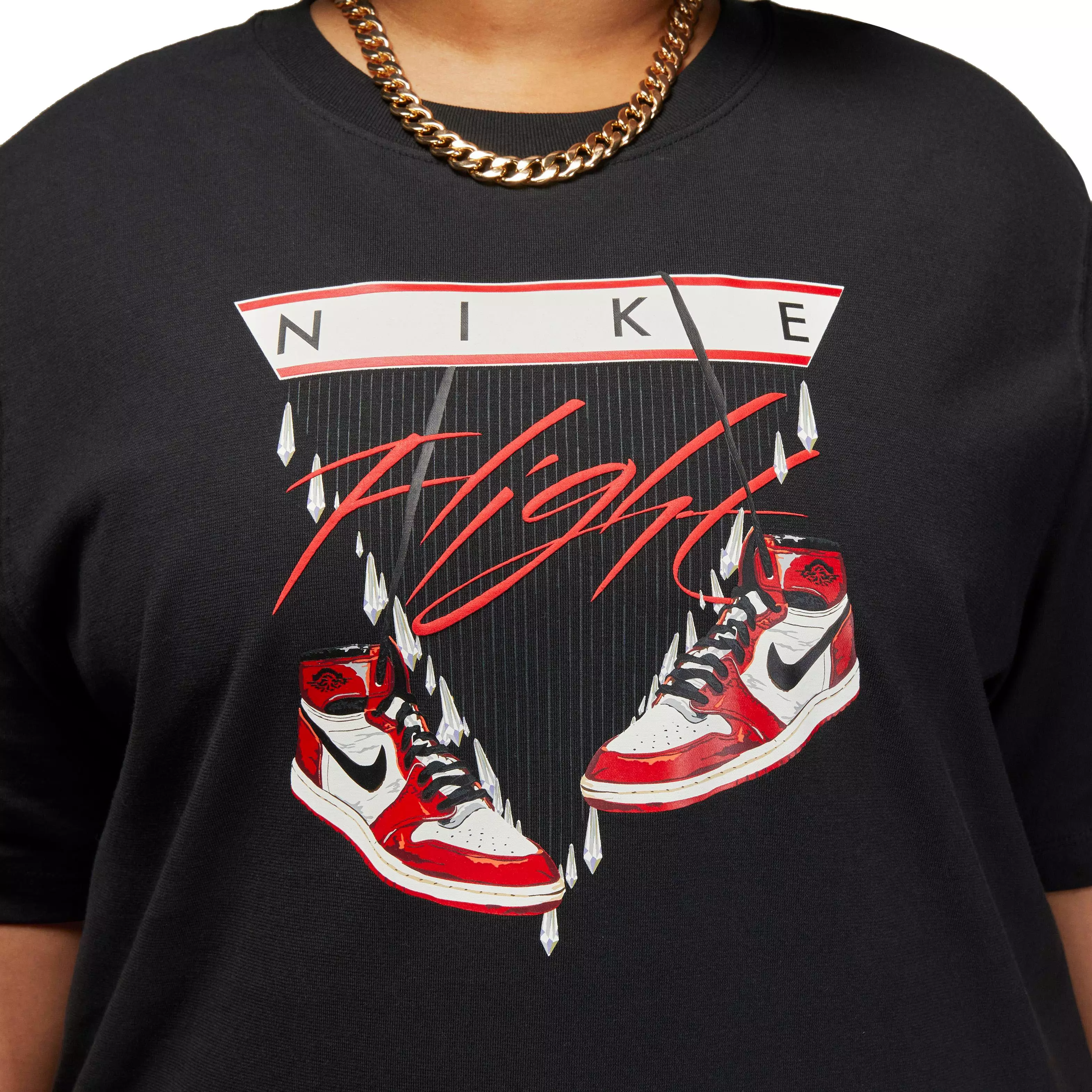 Jordan Women's Flight Shoe Graphic T-Shirt-Black - BLACK