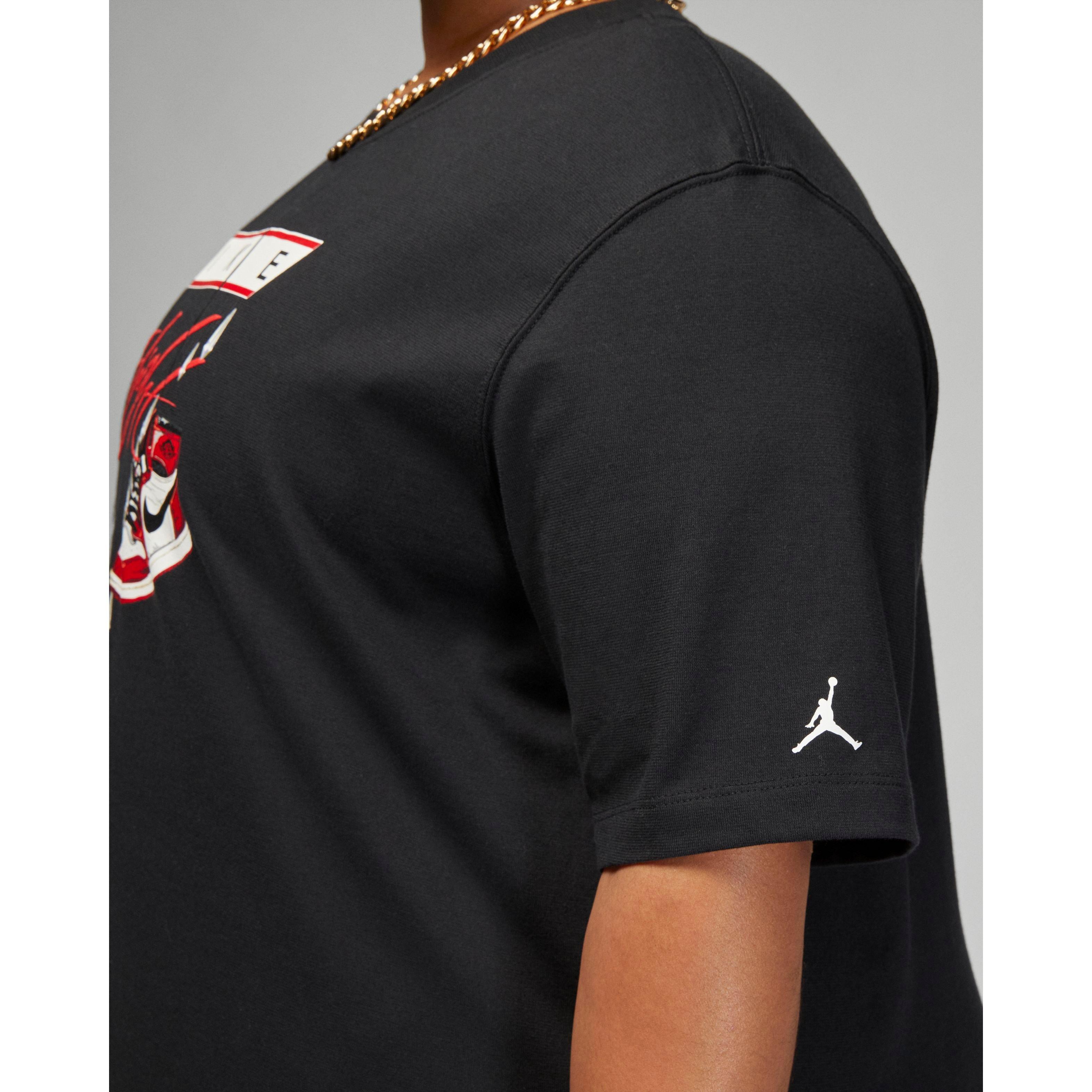 Jordan Women's Flight Shoe Graphic T-Shirt-Black - BLACK Thumbnail View 4