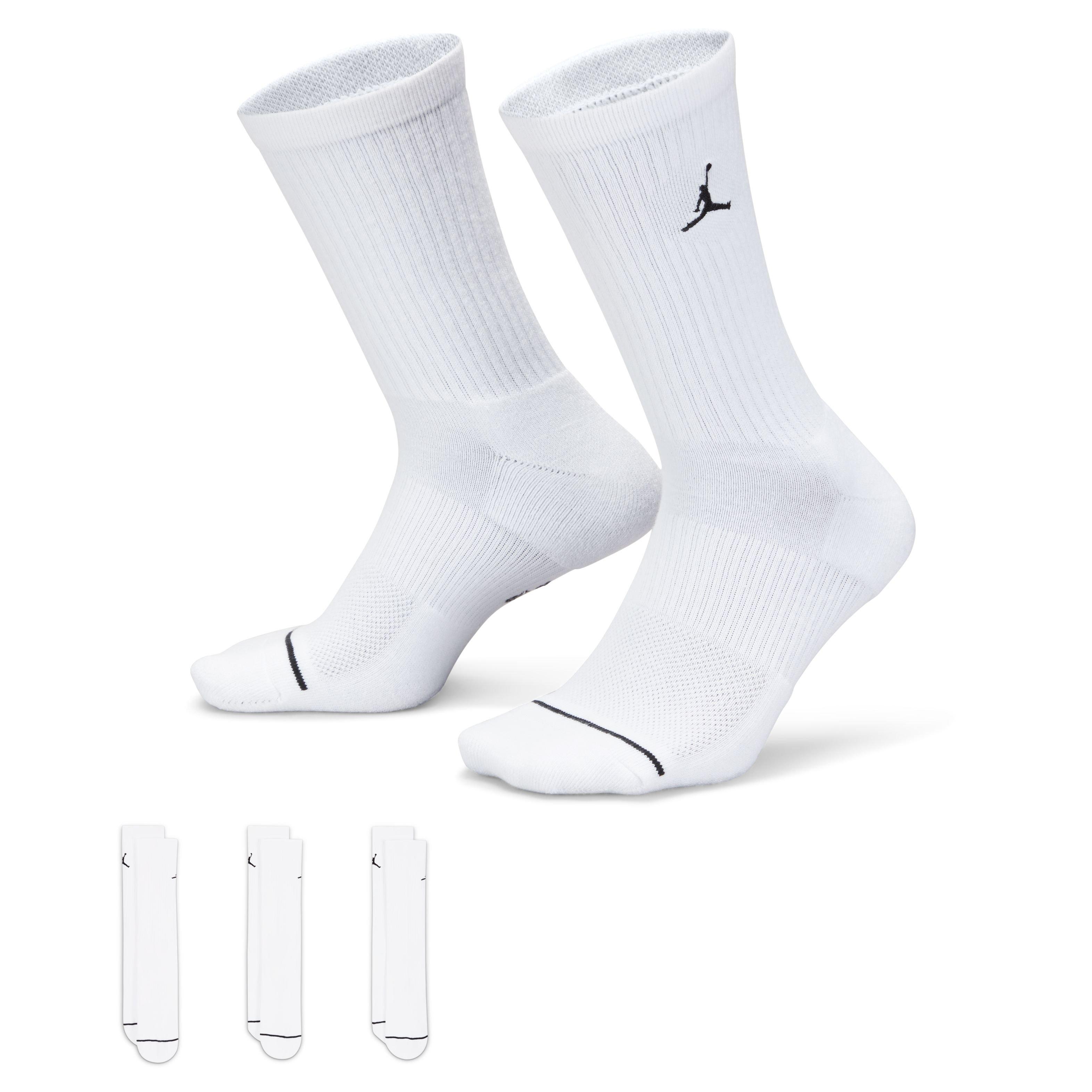 Jordan Everyday Crew Socks (3 Pairs)-White - WHITE