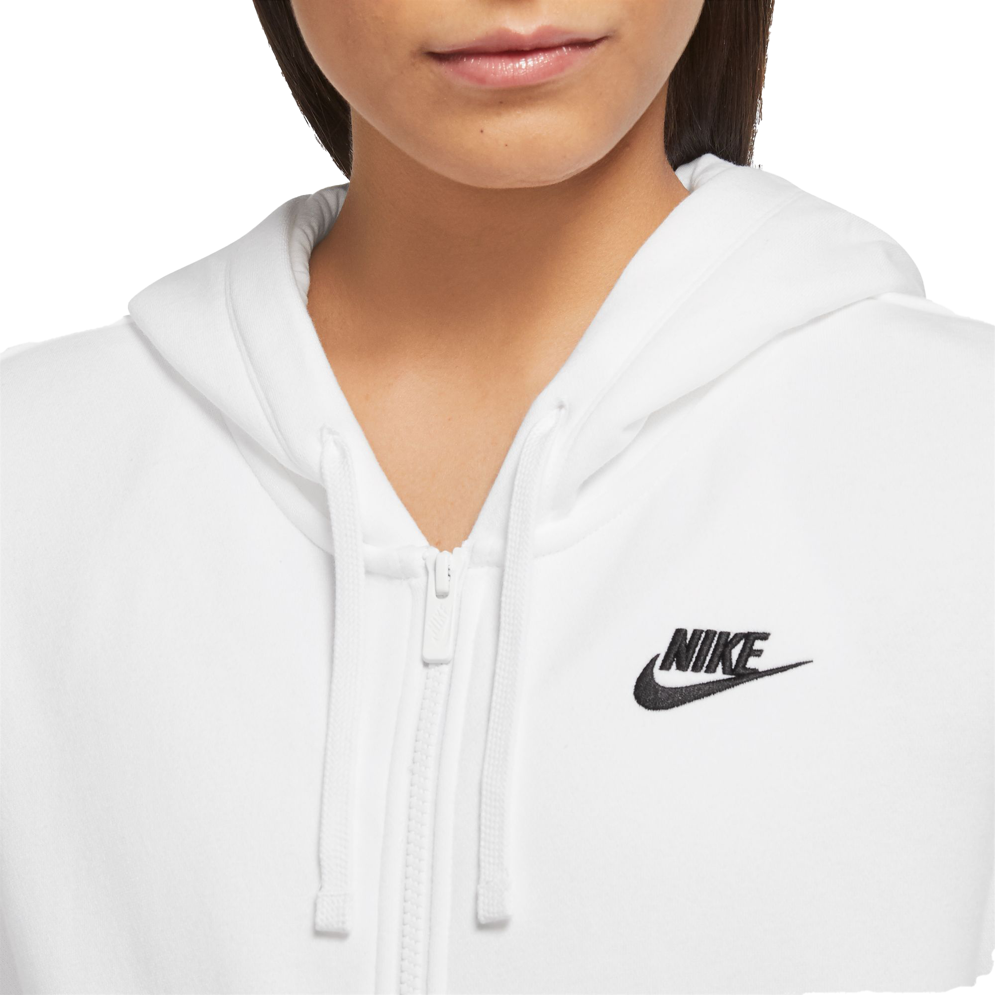 Nike Women s Sportswear Club Fleece Full Zip Hoodie White