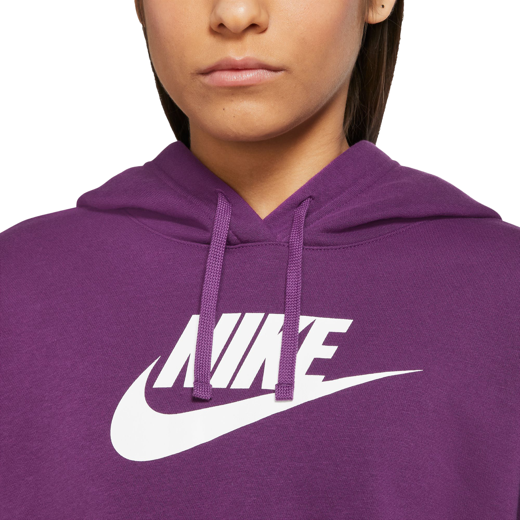 Nike Women's Sportswear Club Fleece Cropped Hoodie-Purple