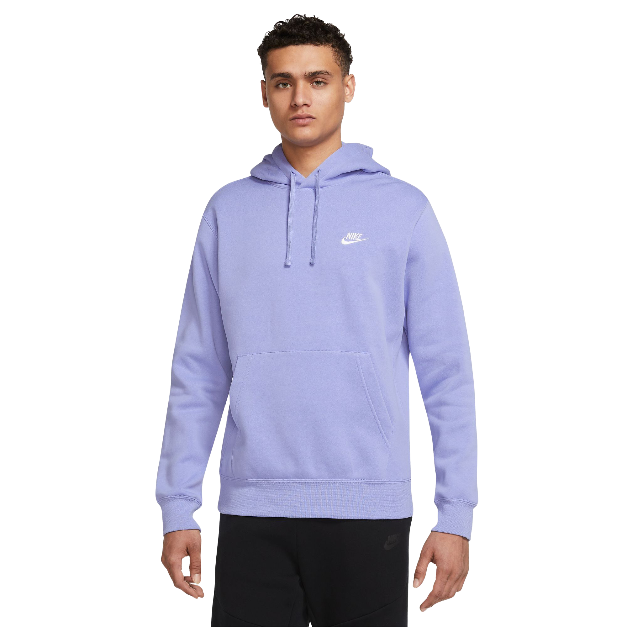 Nike Men's Pull-Over Hoodie (Team Purple/White, Large)