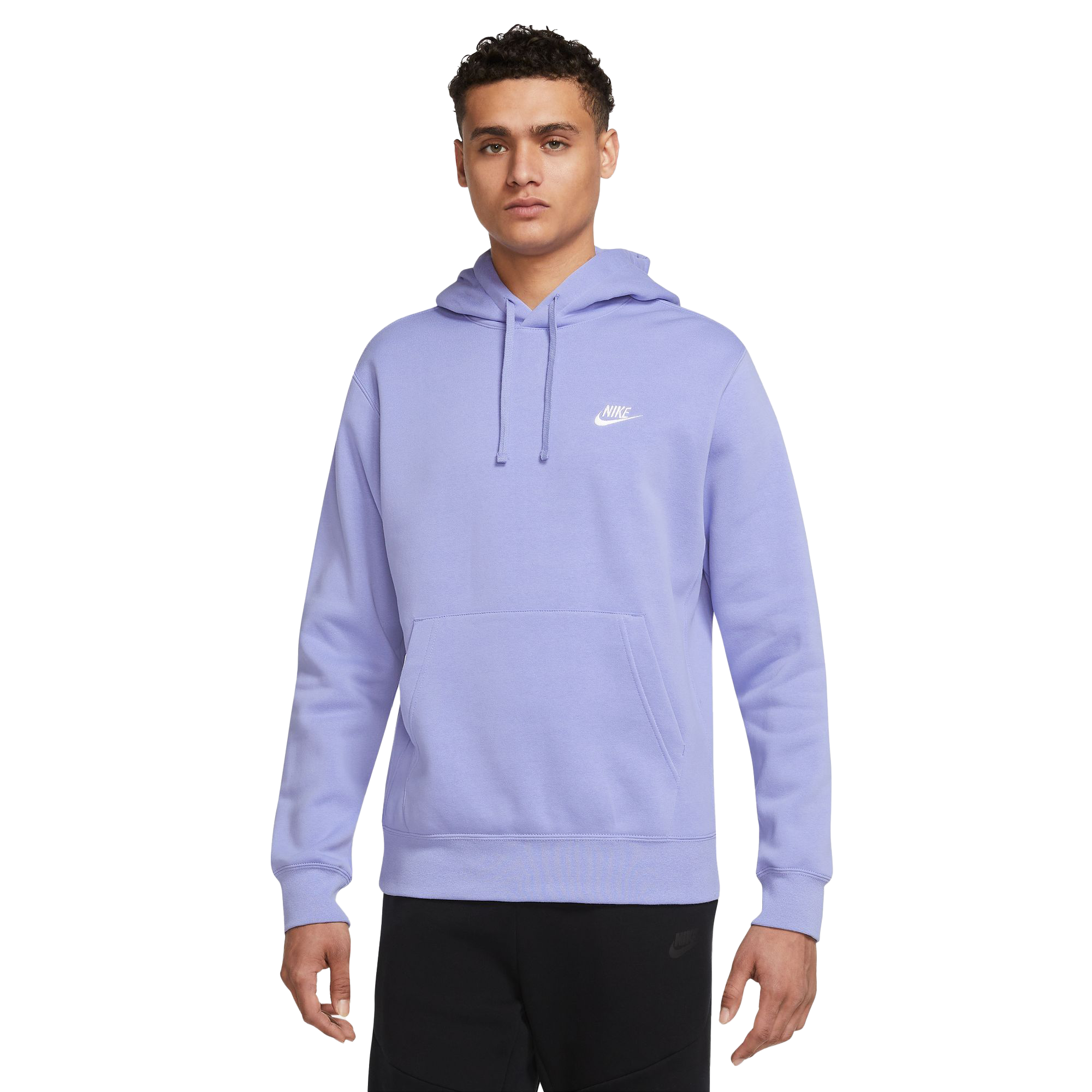 Nike NSW Club Fleece Mens Hoodie White Multi Size Pullover