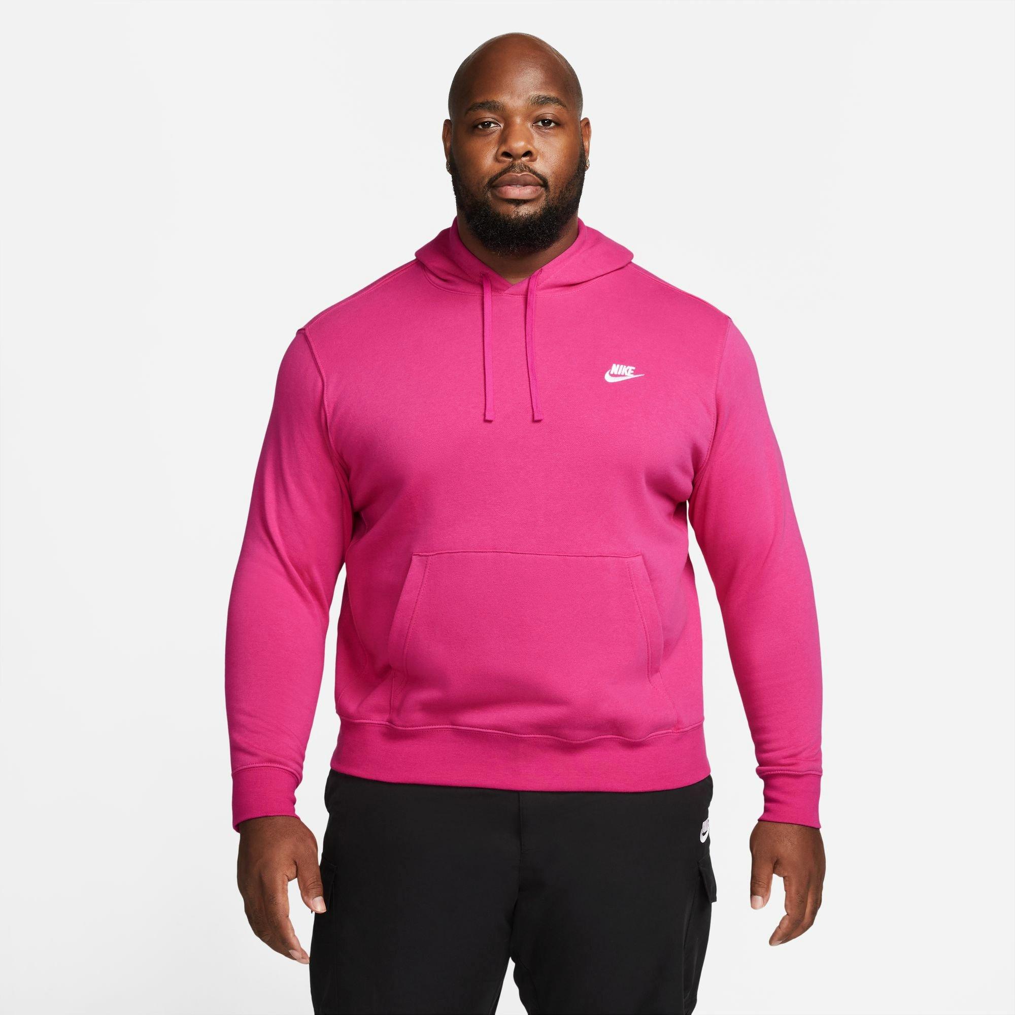 Nike Men's Sportswear Club Pullover Hoodie-Pink - PINK Thumbnail View 9
