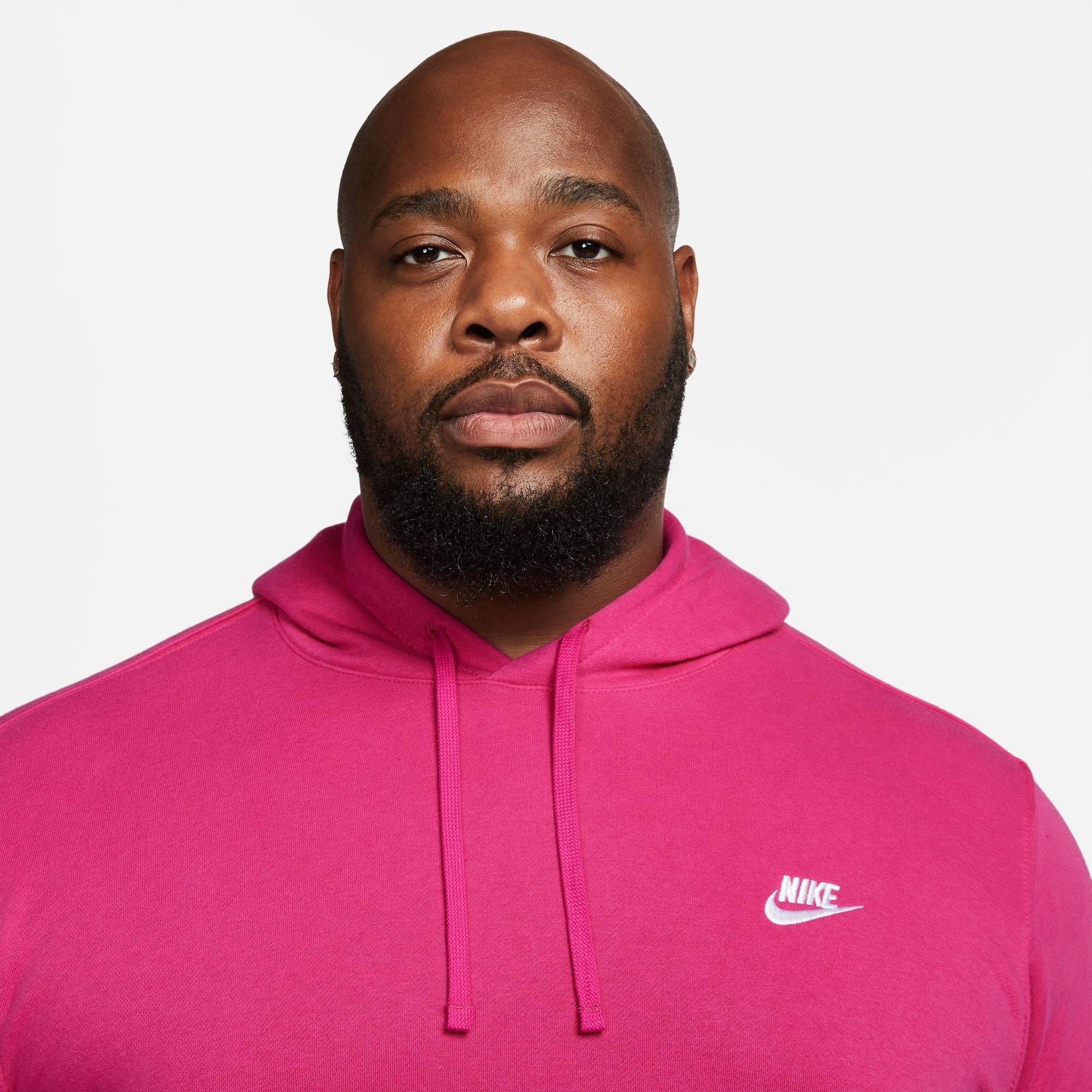 Nike Men's Sportswear Club Pullover Hoodie-Pink - PINK Thumbnail View 1