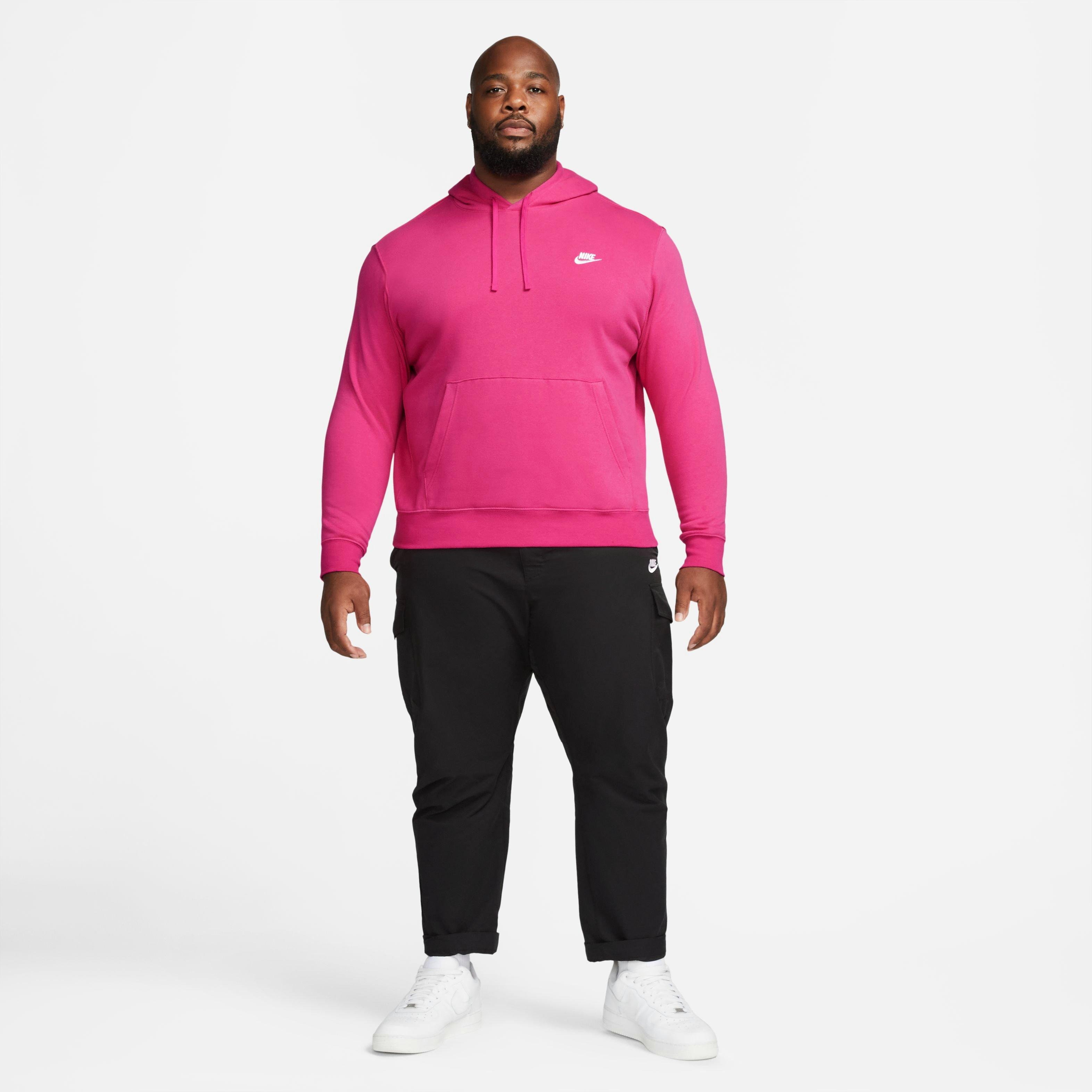 Nike Men's Sportswear Club Pullover Hoodie-Pink - PINK Thumbnail View 4
