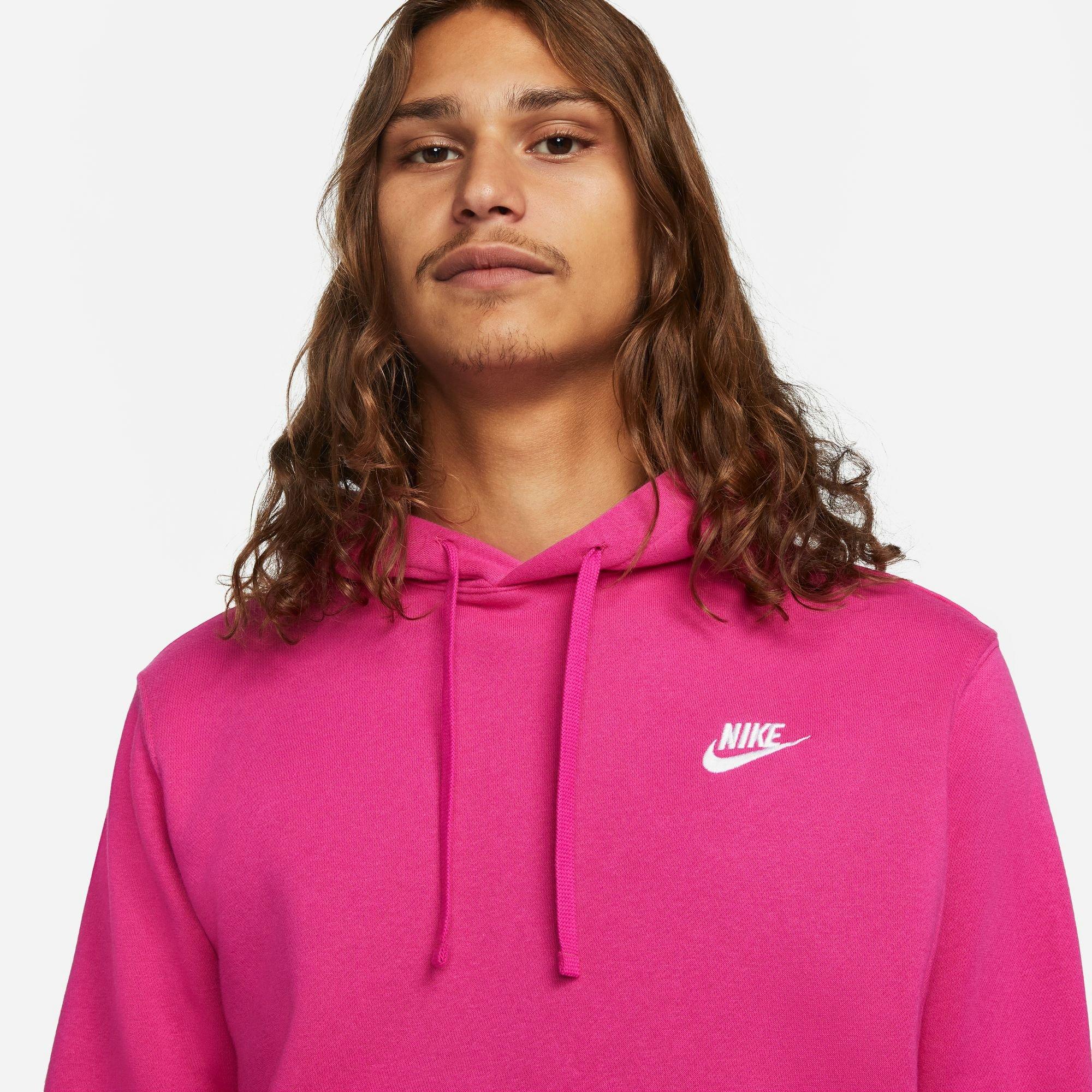 Nike Men's Sportswear Club Fleece Monogram Hoodie Pink